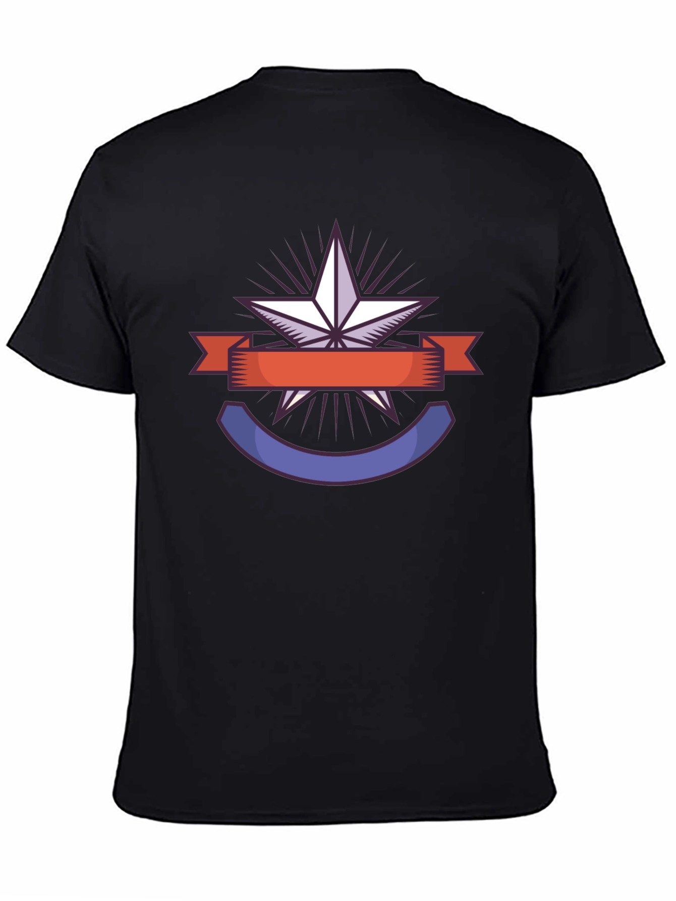 Star Badge Graphic Tee - Black Casual T-Shirt