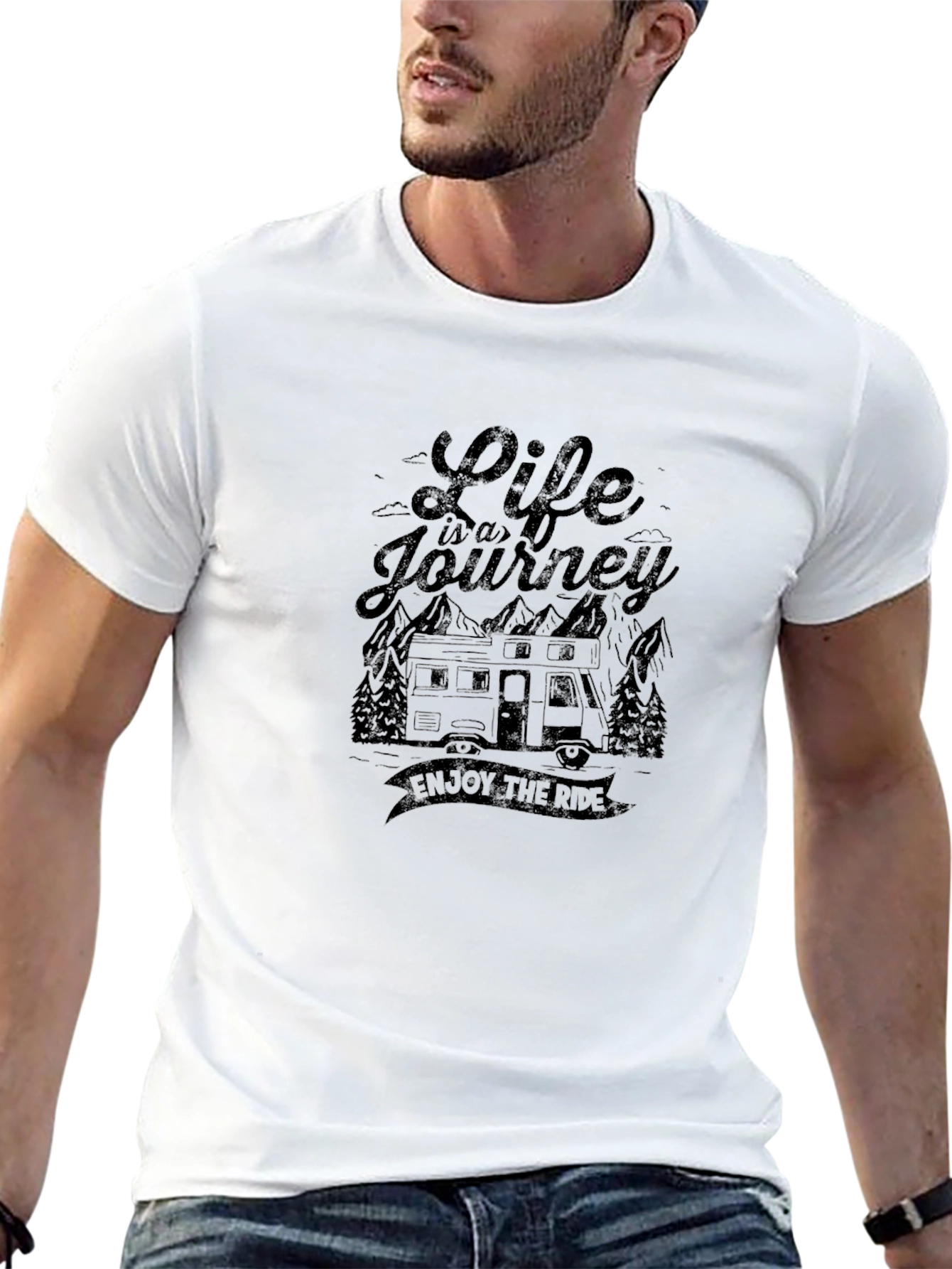 Life is a Journey Black Graphic Tee