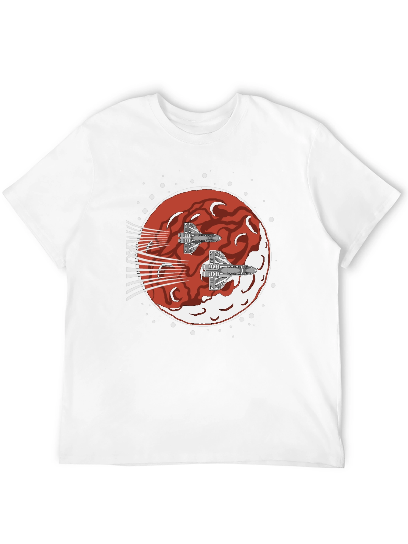 Sci-Fi Spaceship Red Planet T-Shirt
