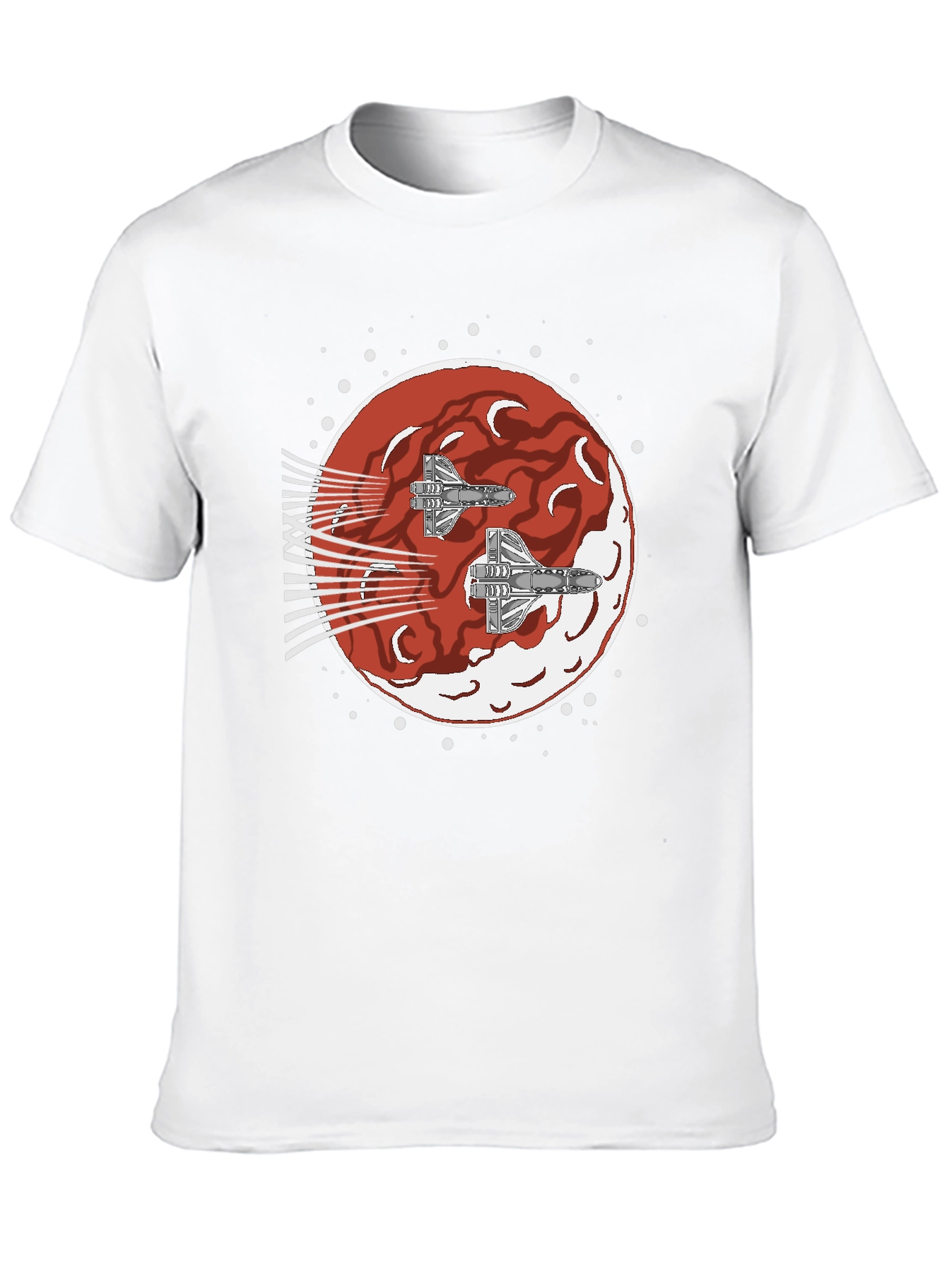 Sci-Fi Spaceship Red Planet T-Shirt