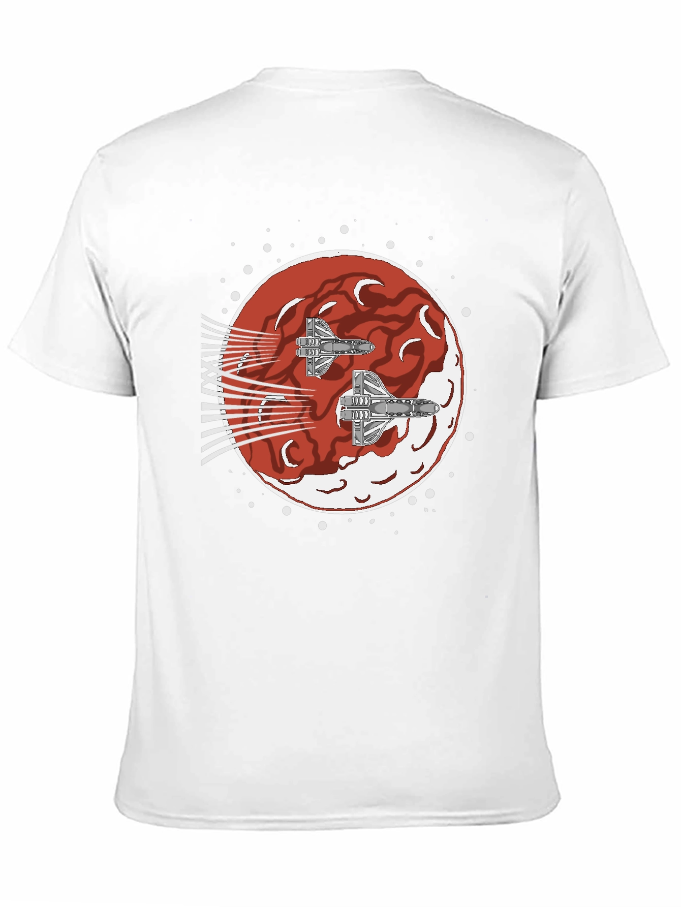 Sci-Fi Spaceship Red Planet T-Shirt