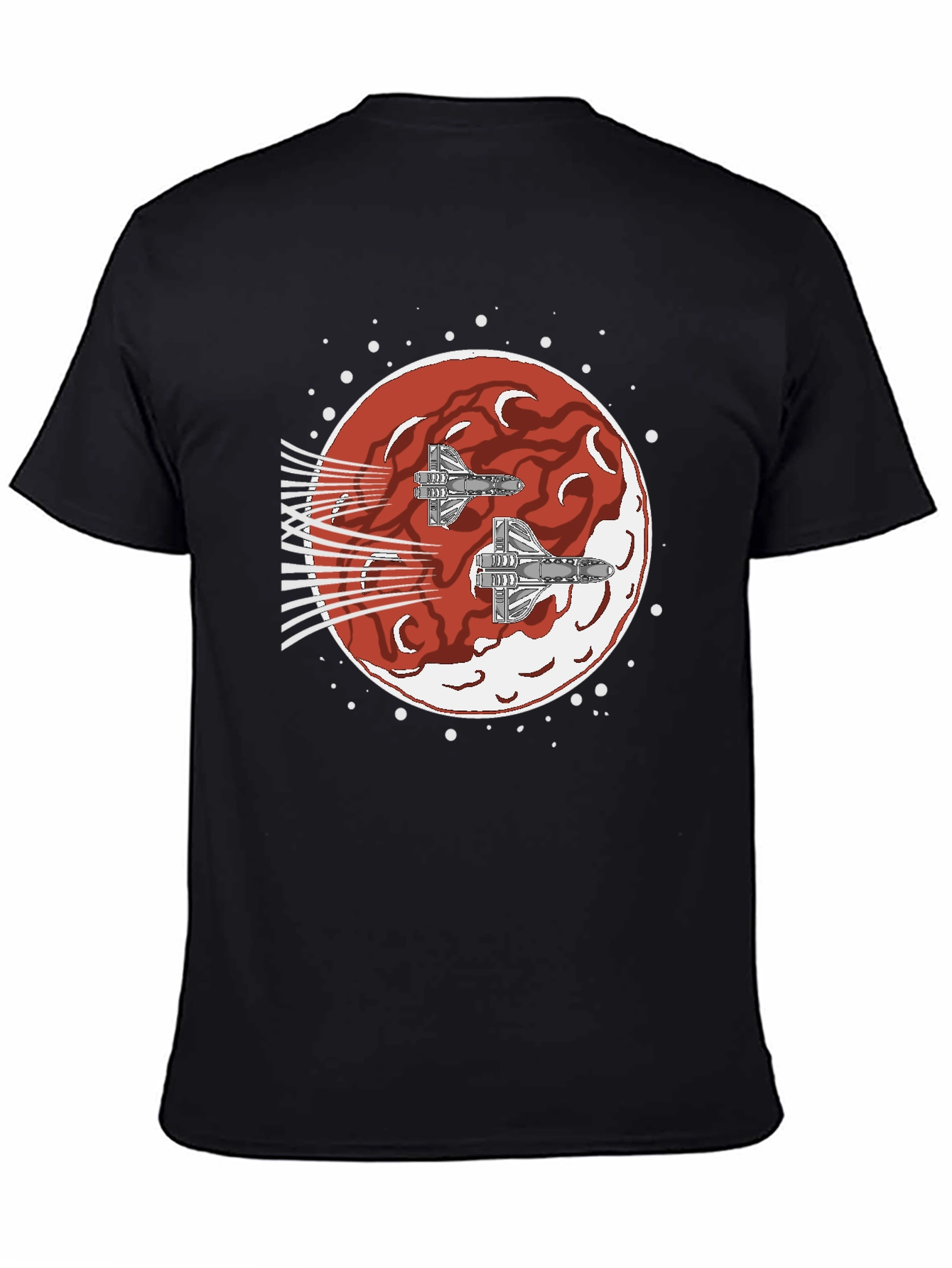 Sci-Fi Spaceship Red Planet T-Shirt
