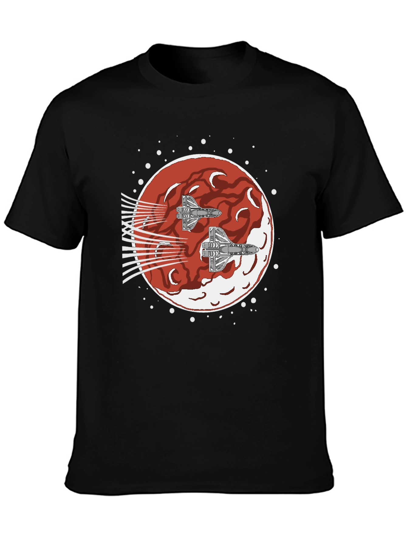 Sci-Fi Spaceship Red Planet T-Shirt