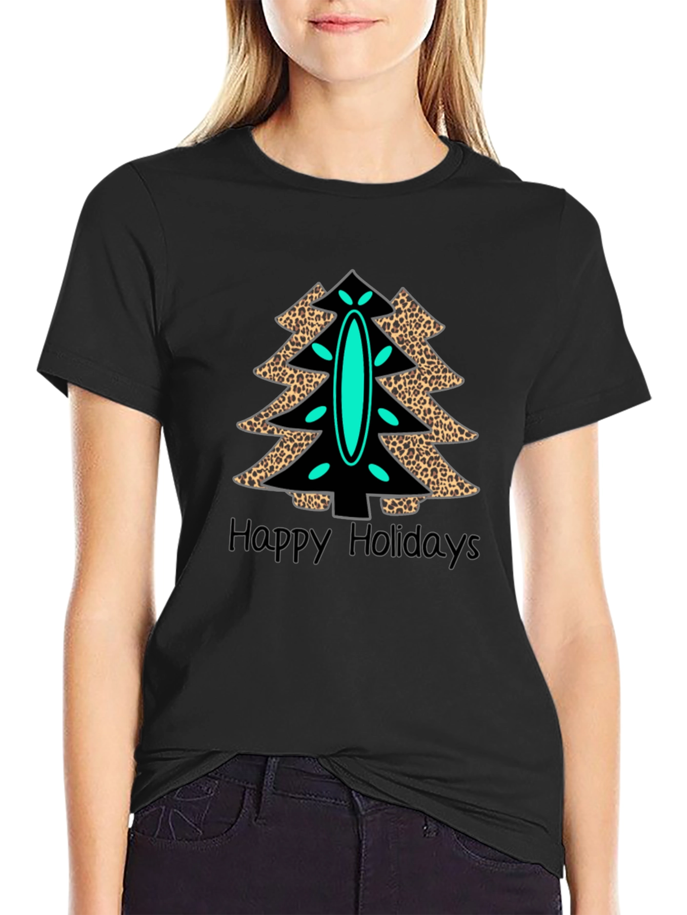 Holiday Leopard Christmas Tree T-Shirt