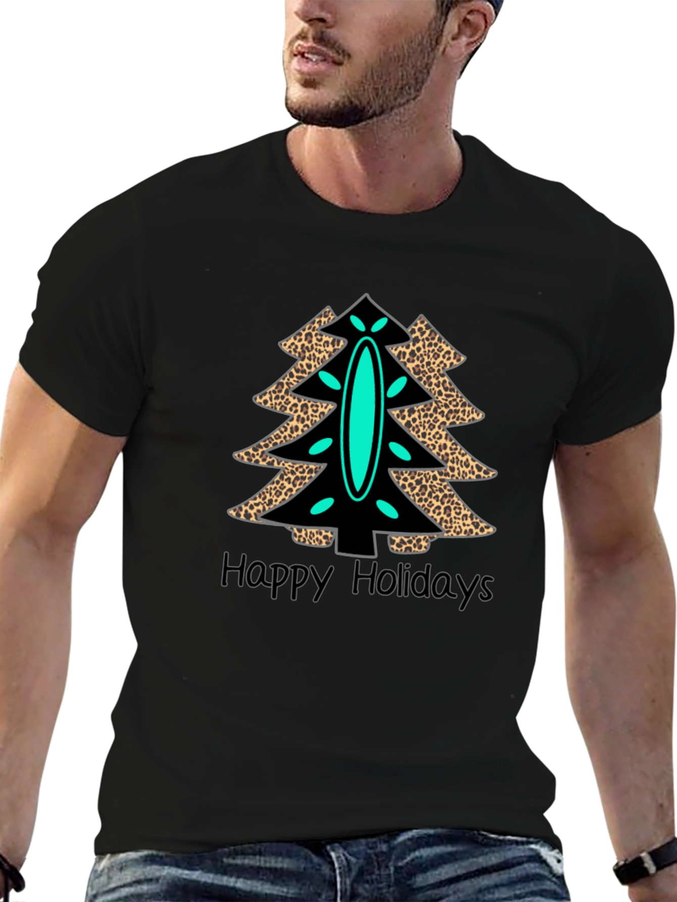 Holiday Leopard Christmas Tree T-Shirt