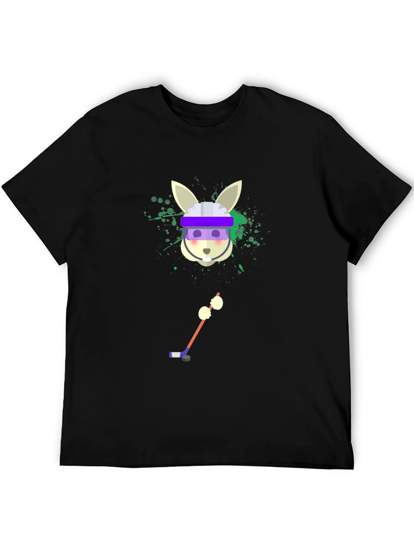Hockey Rabbit T-Shirt - Unique Graphic Tee