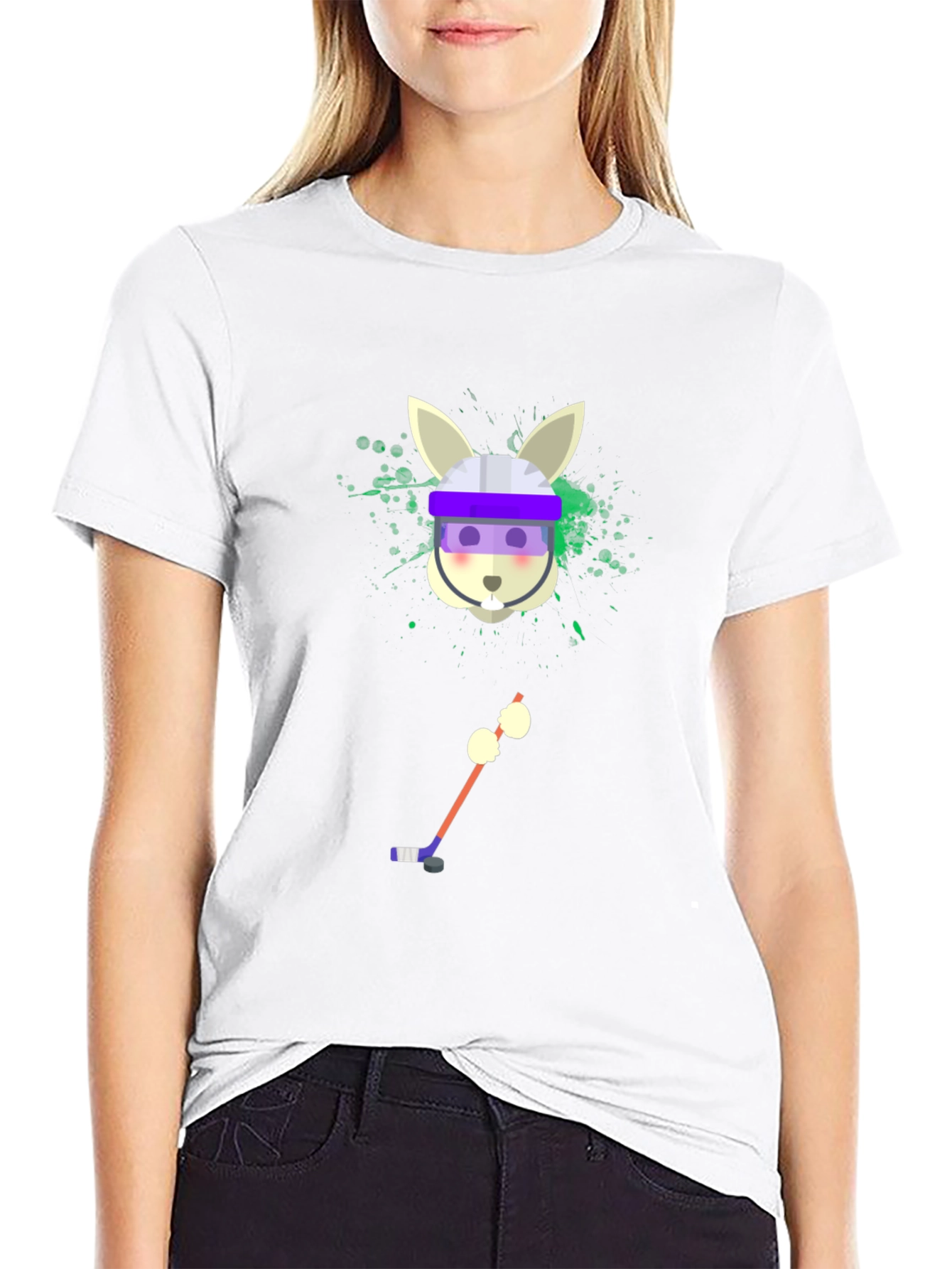 Hockey Rabbit T-Shirt - Unique Graphic Tee