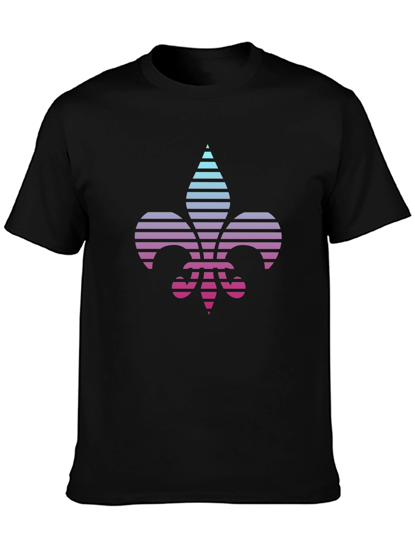 Retro Fleur-de-Lis Graphic Tee - Black