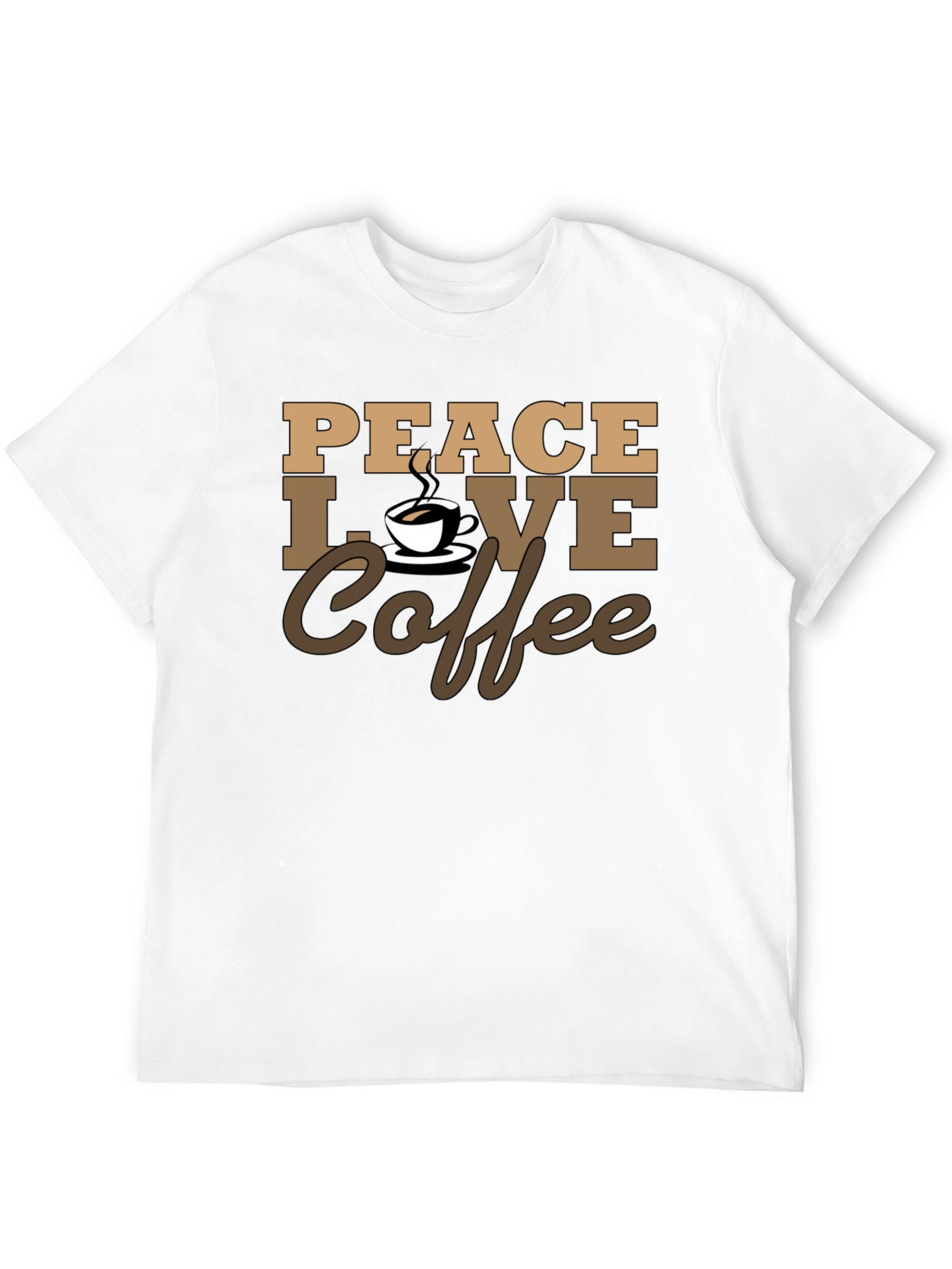 Peace Love Coffee T-Shirt - Stylish Casual Tee