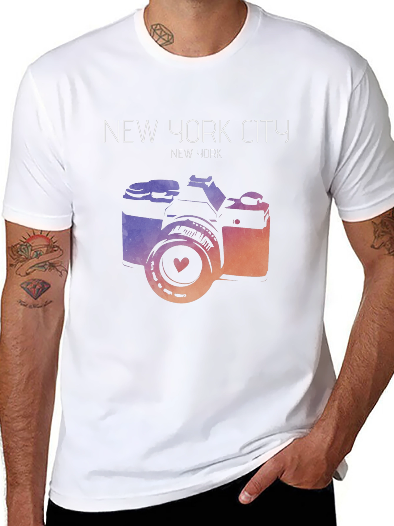 New York City Camera Graphic T-Shirt