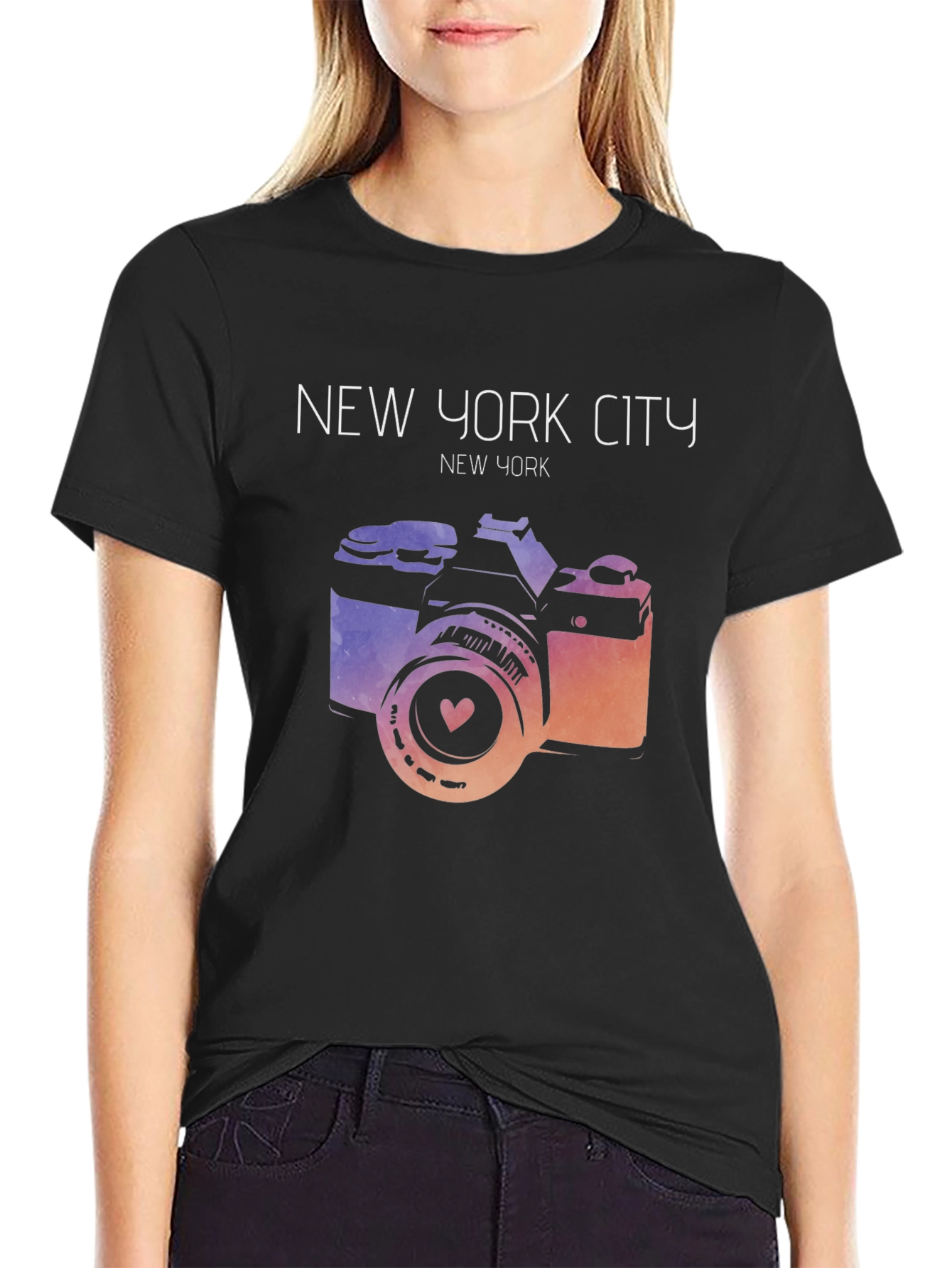 New York City Camera Graphic T-Shirt