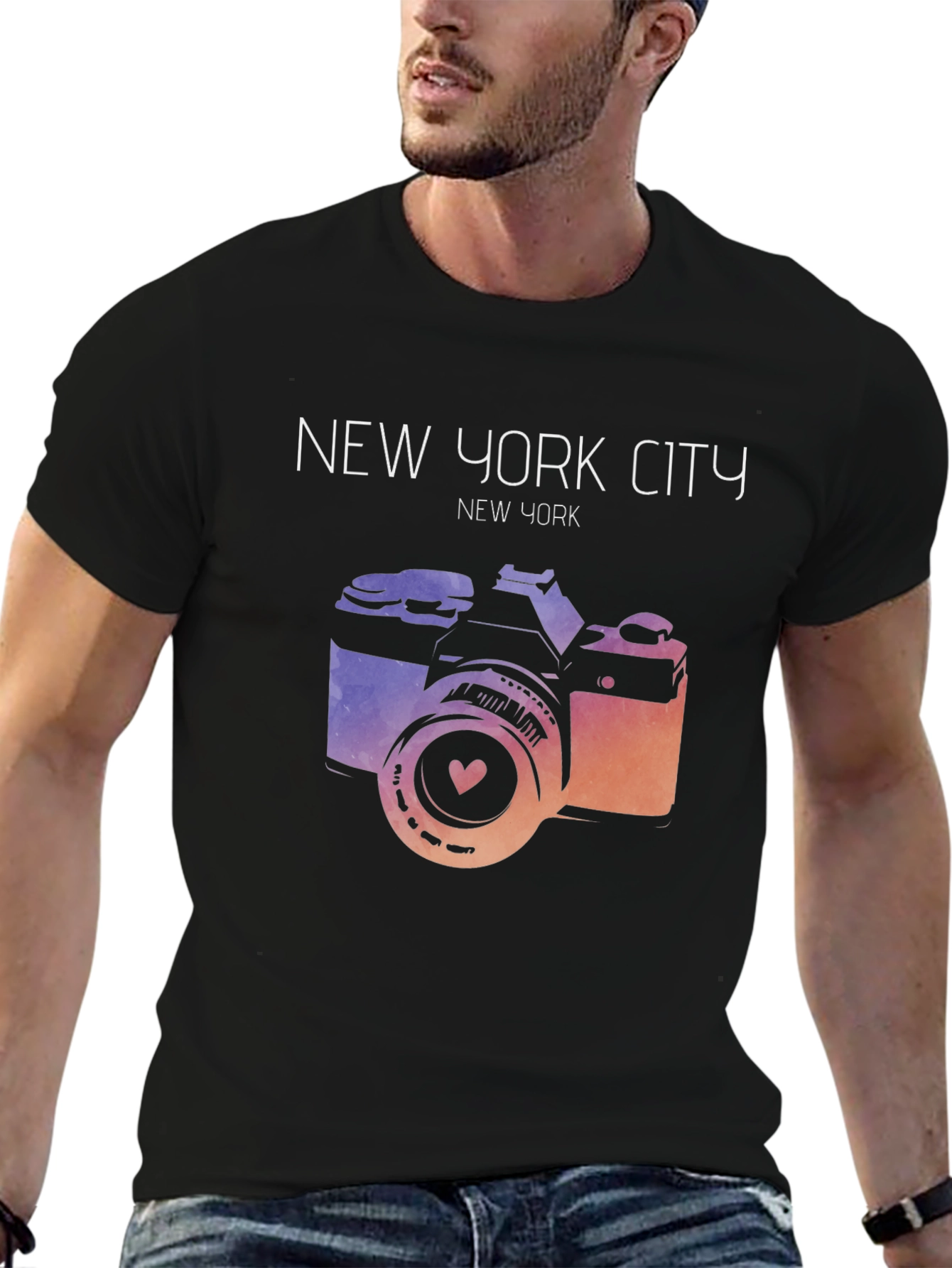 New York City Camera Graphic T-Shirt