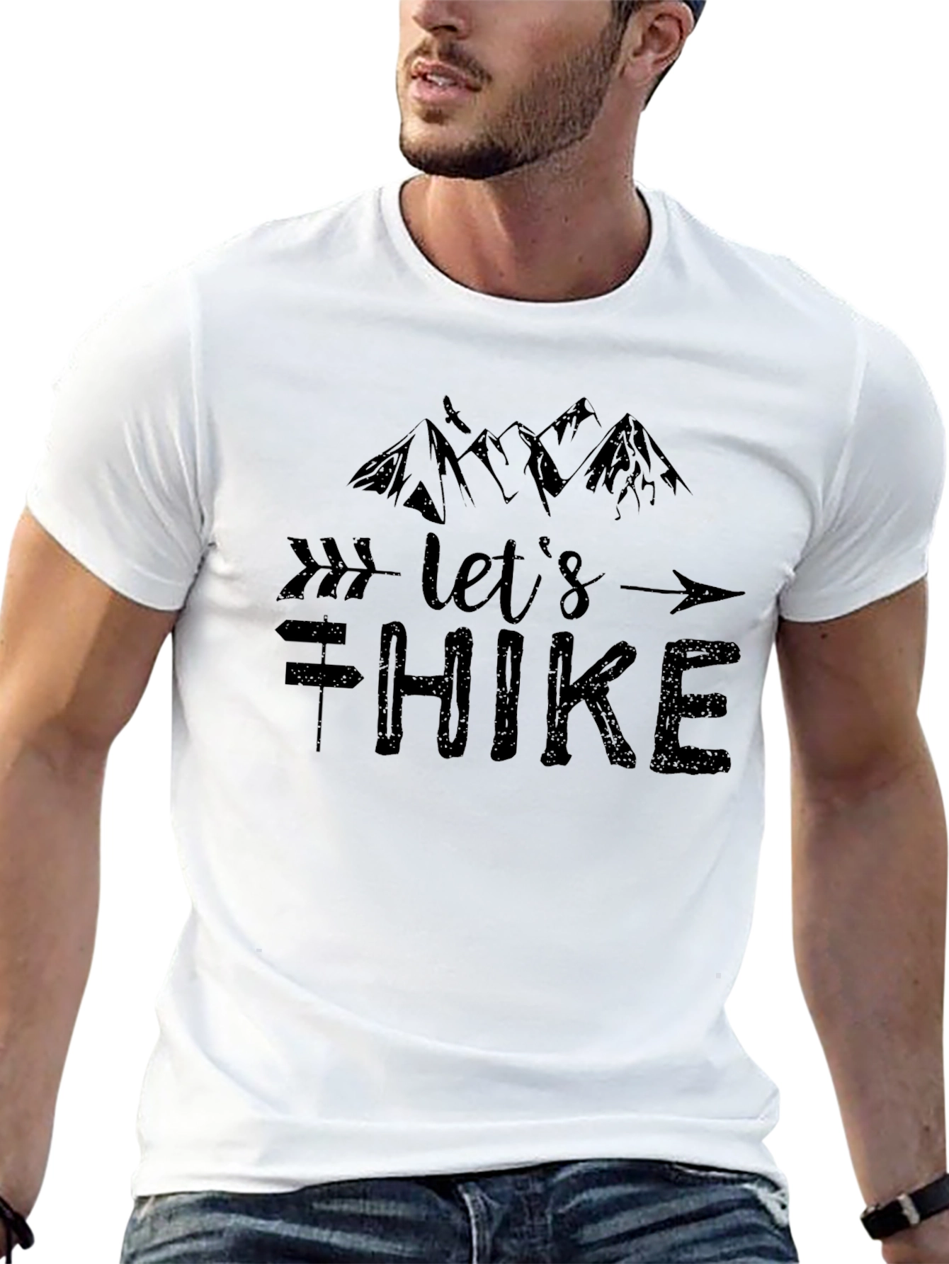 Lets Hike Black Graphic Tee - Adventure Ready!