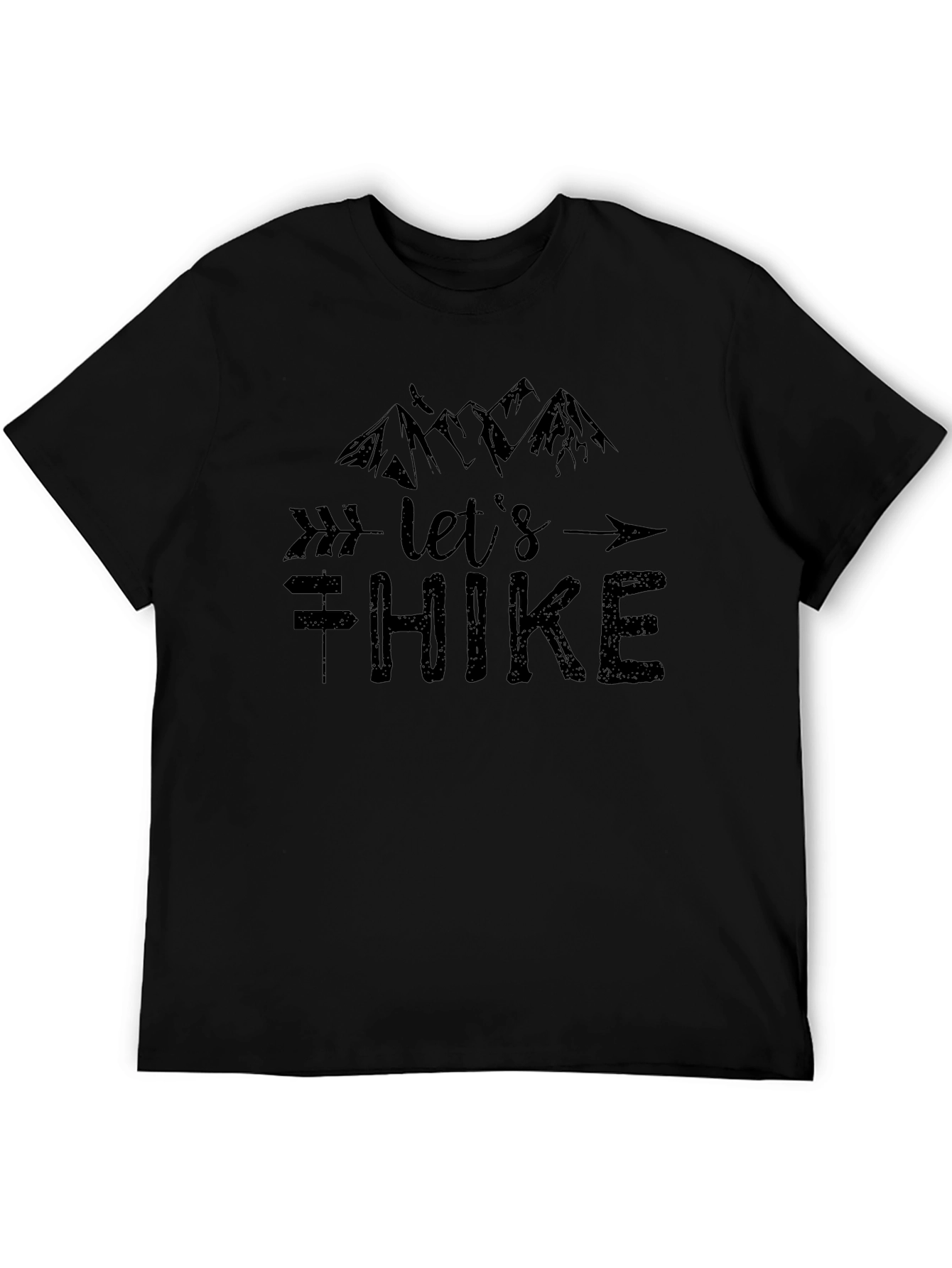 Lets Hike Black Graphic Tee - Adventure Ready!
