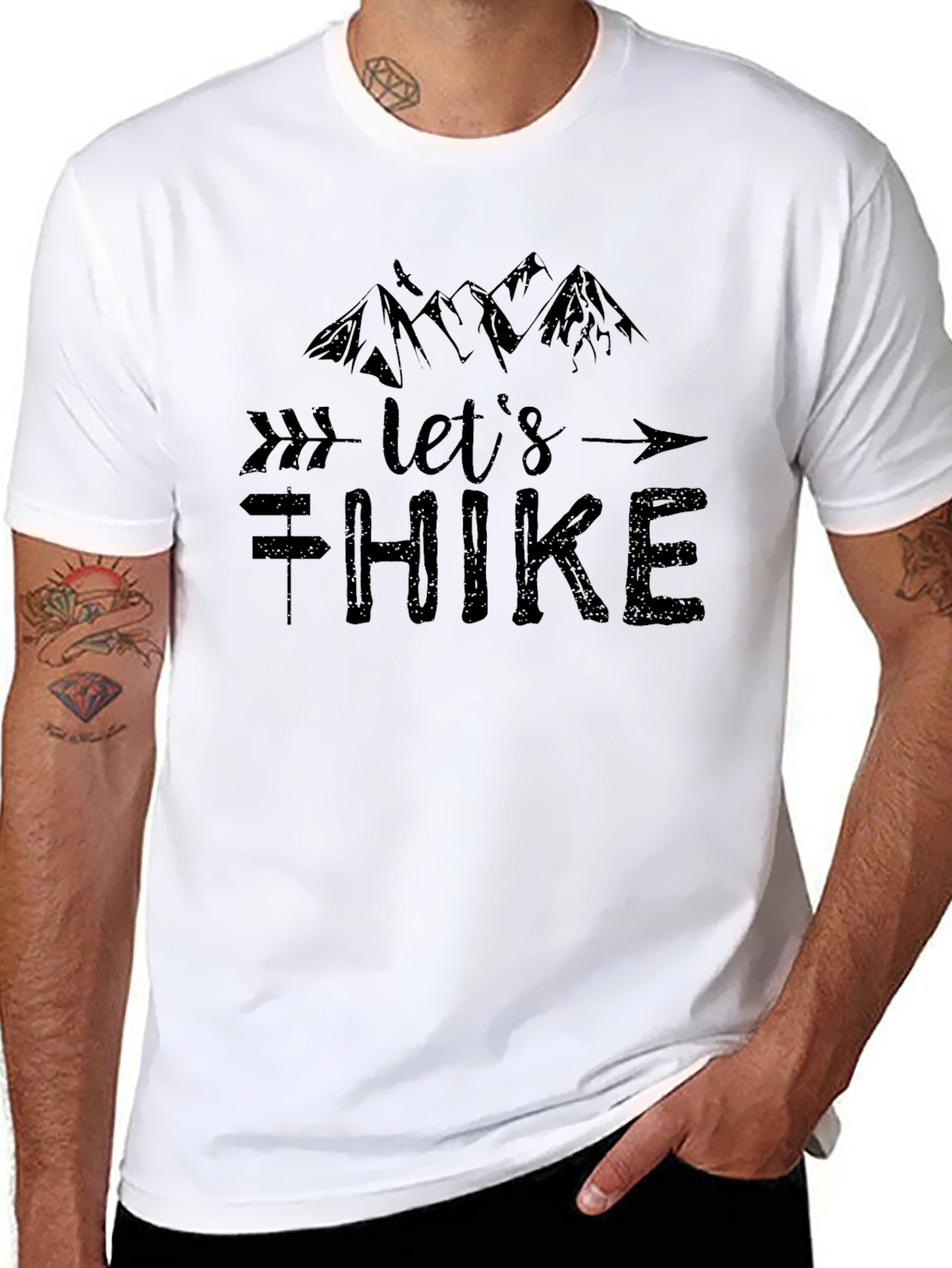 Lets Hike Black Graphic Tee - Adventure Ready!
