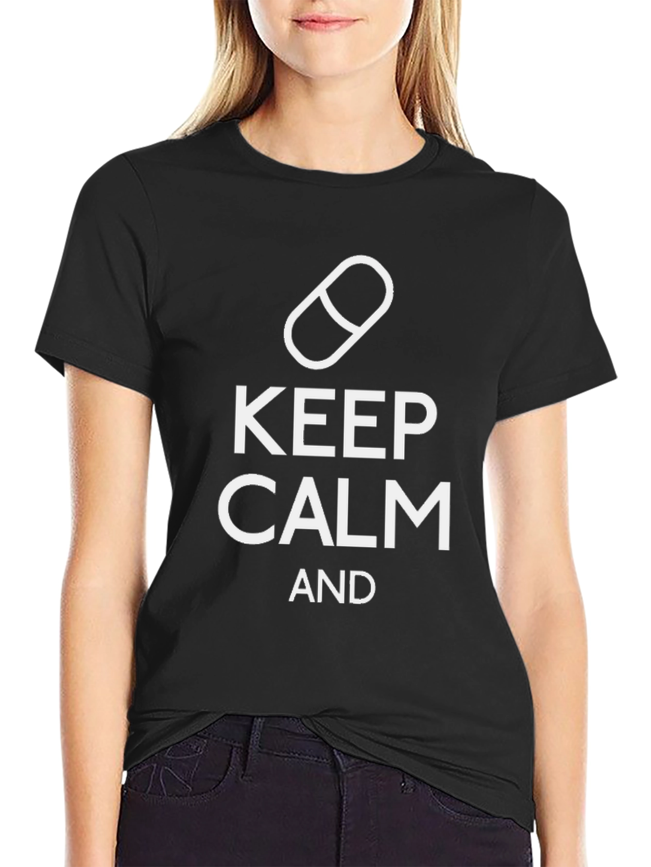Keep Calm T-Shirt Funny Novelty Pill Tee