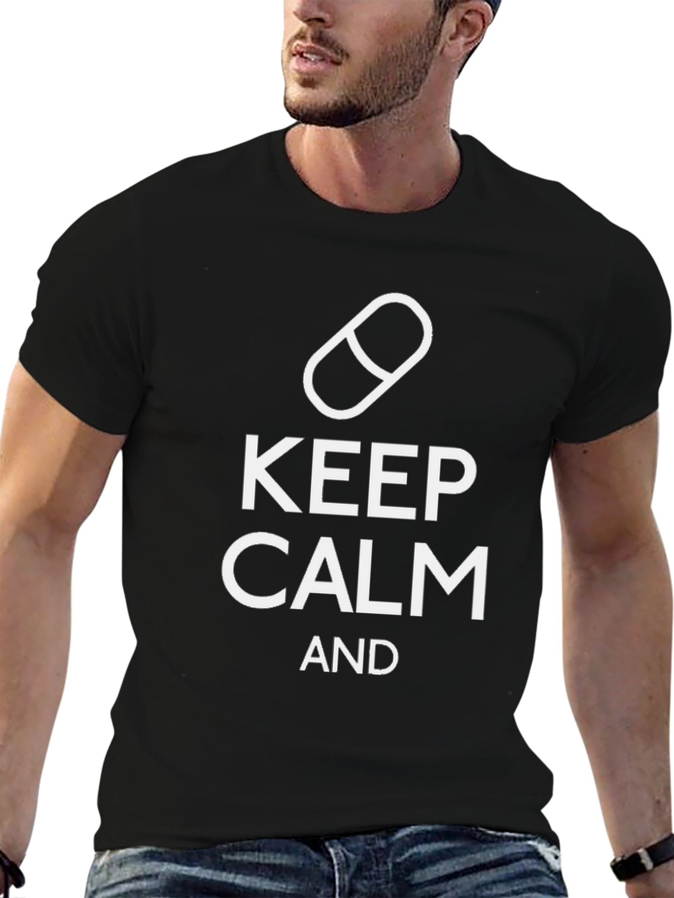 Keep Calm T-Shirt Funny Novelty Pill Tee