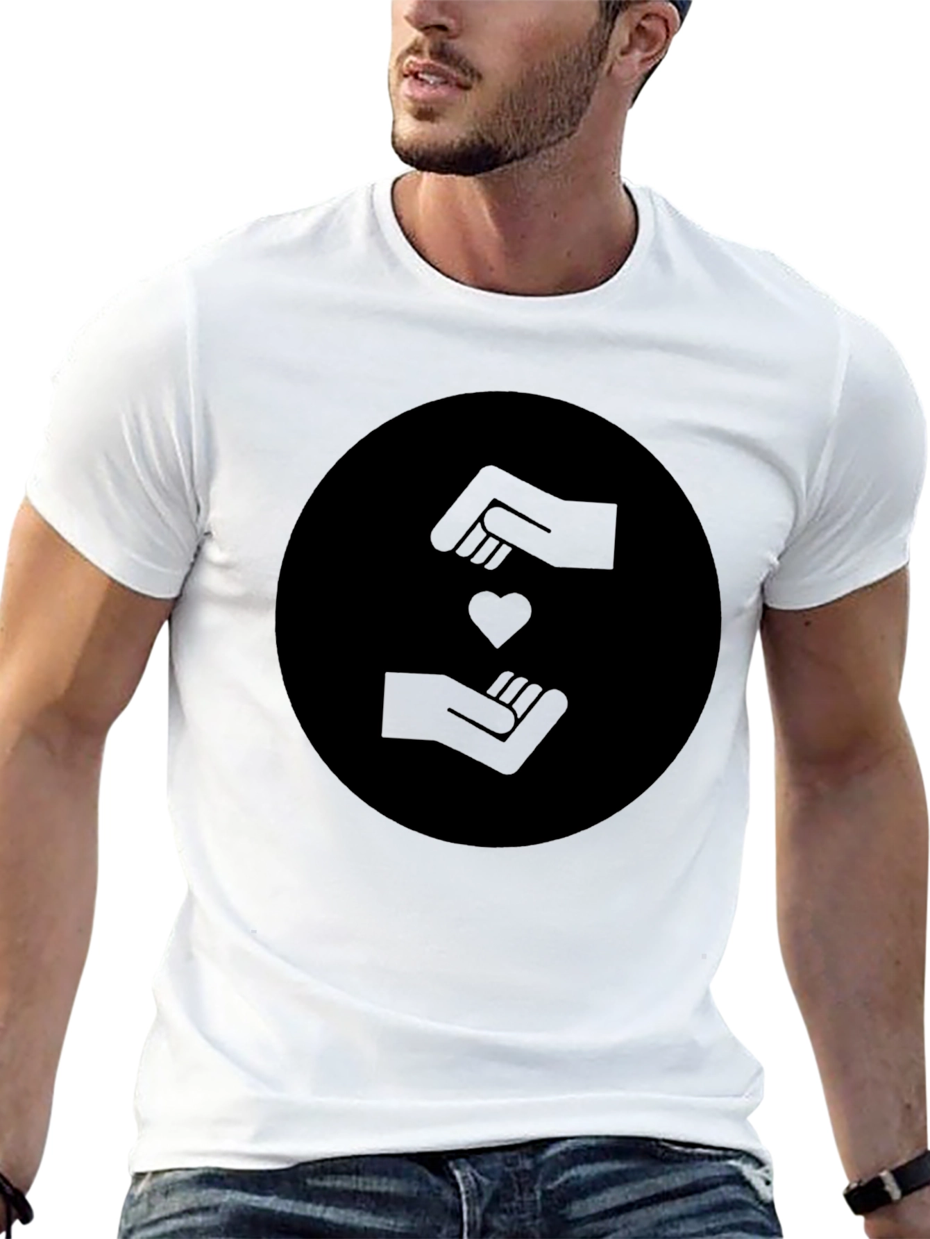 Heart Hands Graphic Black T-Shirt