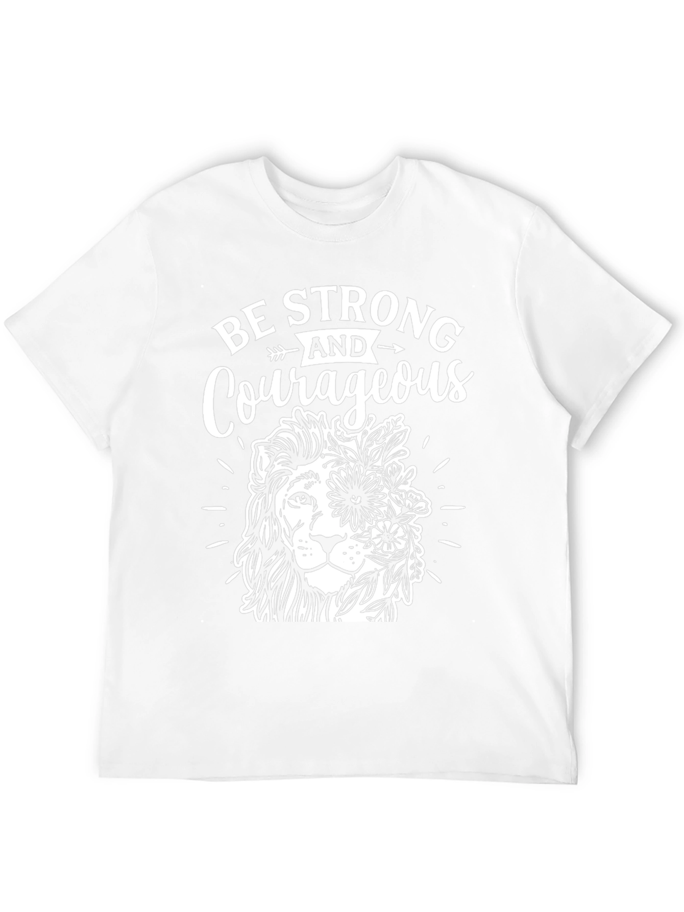 Be Strong & Courageous Lion Graphic T-Shirt