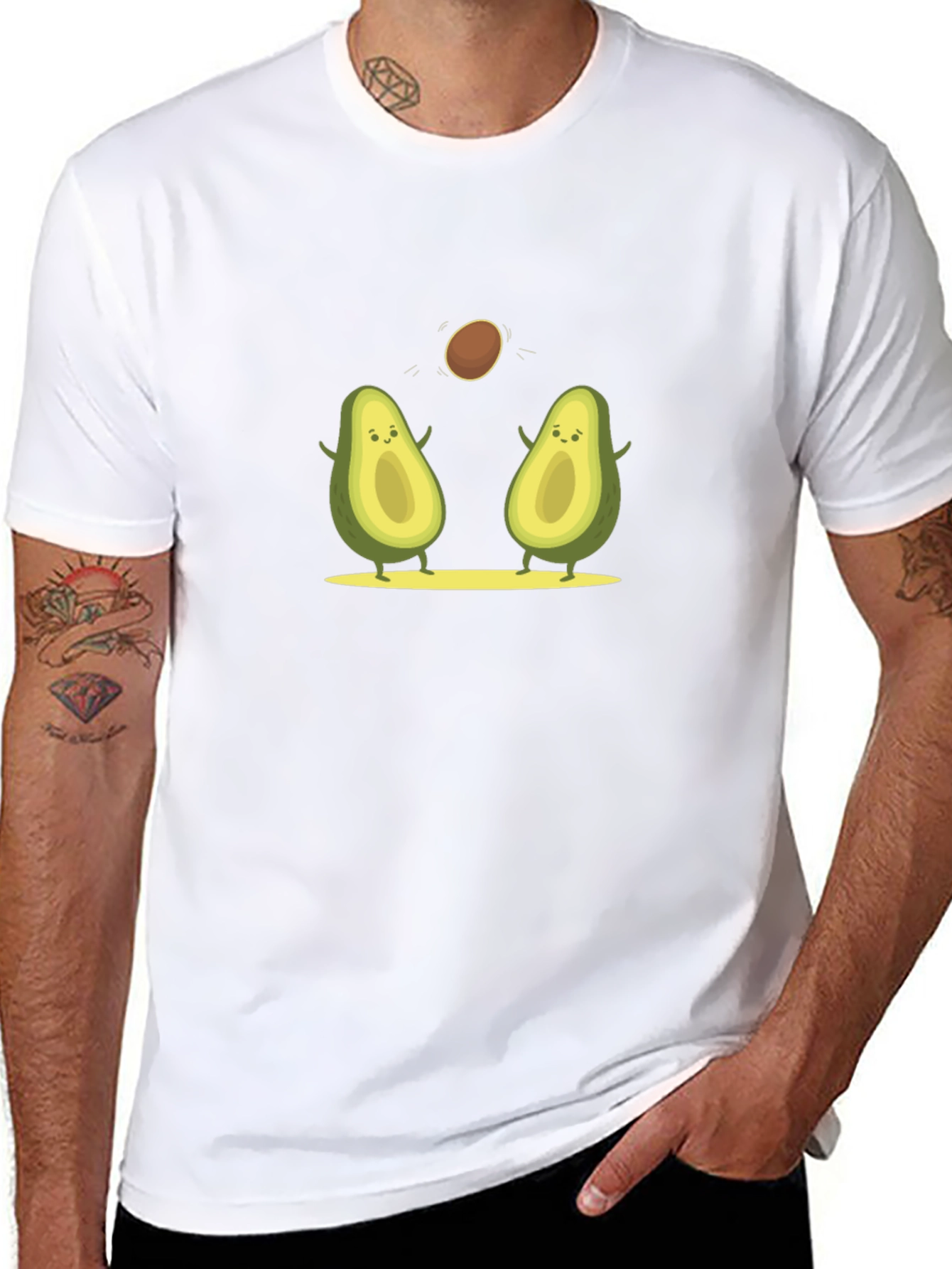 Avocado Friends T-Shirt - Playful Fruit Graphic Tee
