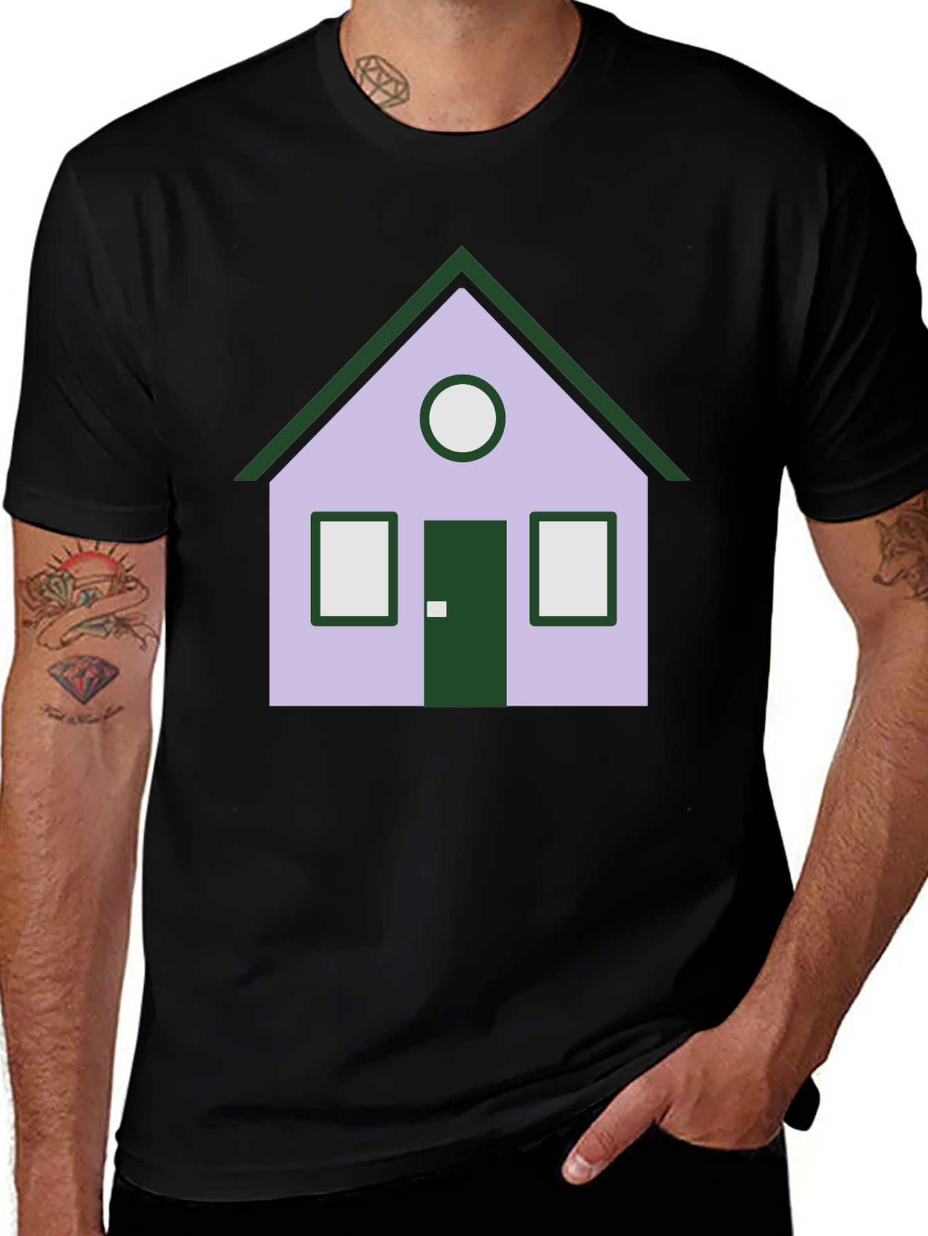 House Graphic Tee - Unique Design Black