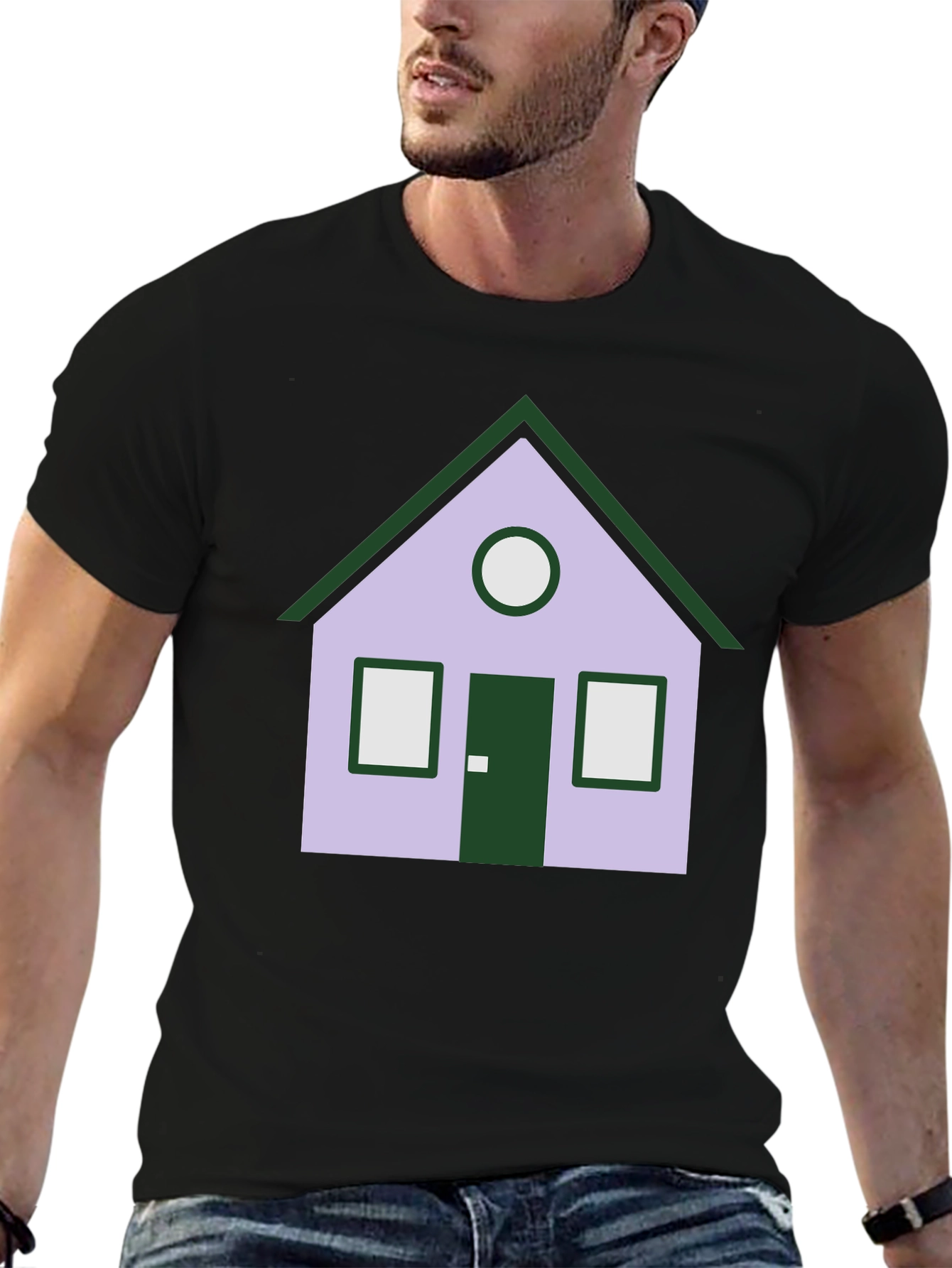 House Graphic Tee - Unique Design Black