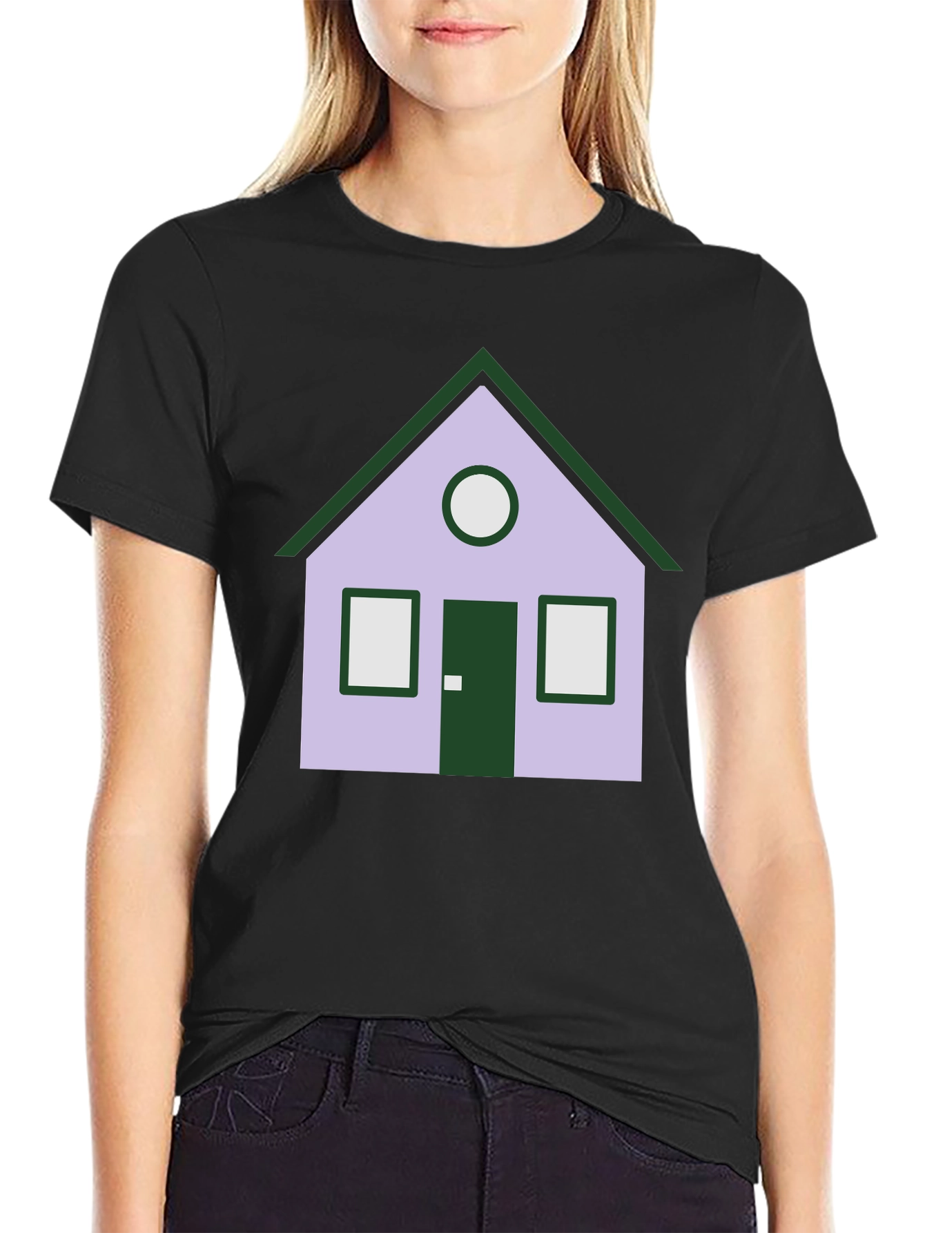 House Graphic Tee - Unique Design Black