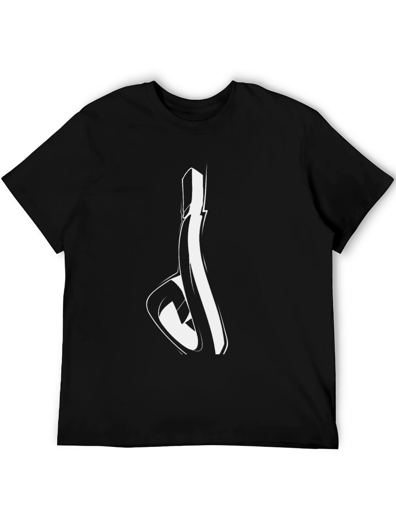 Abstract Line Art Graphic Black T-Shirt