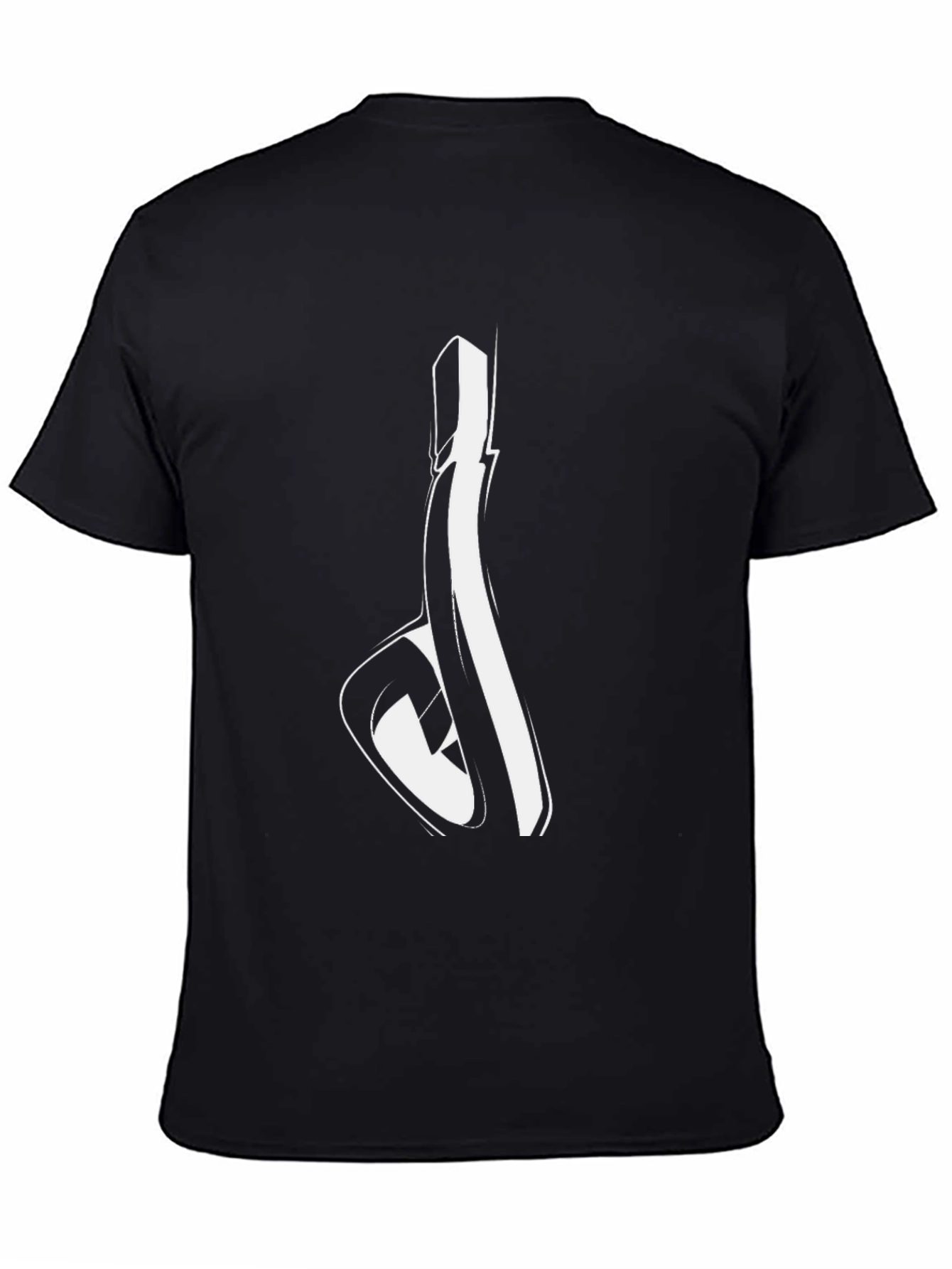 Abstract Line Art Graphic Black T-Shirt