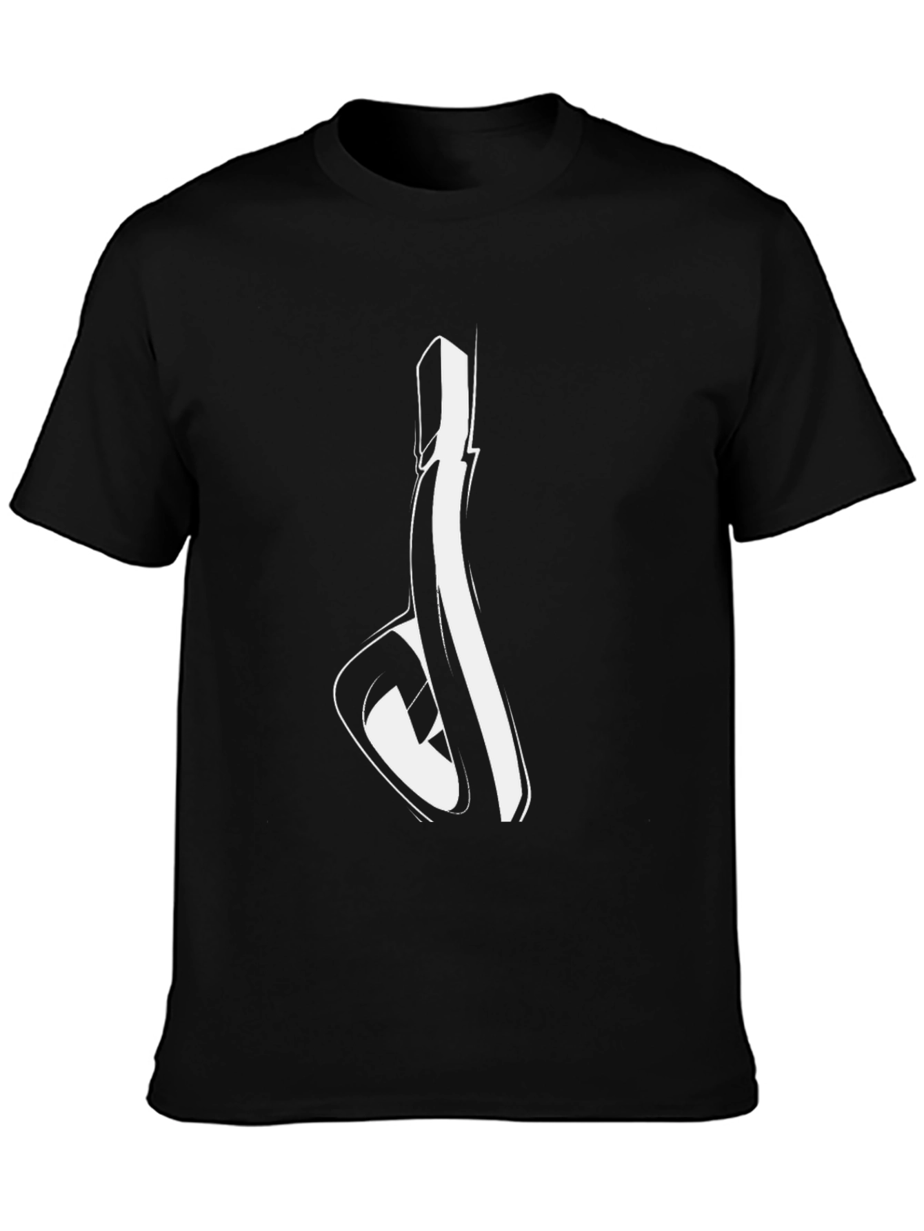 Abstract Line Art Graphic Black T-Shirt