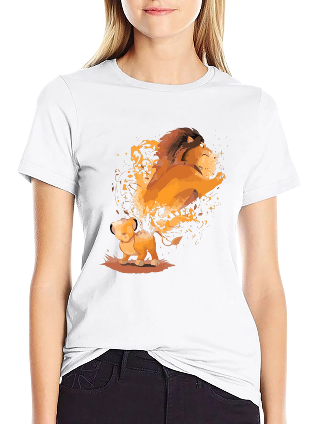 Lion King Simba and Mufasa Black T-Shirt