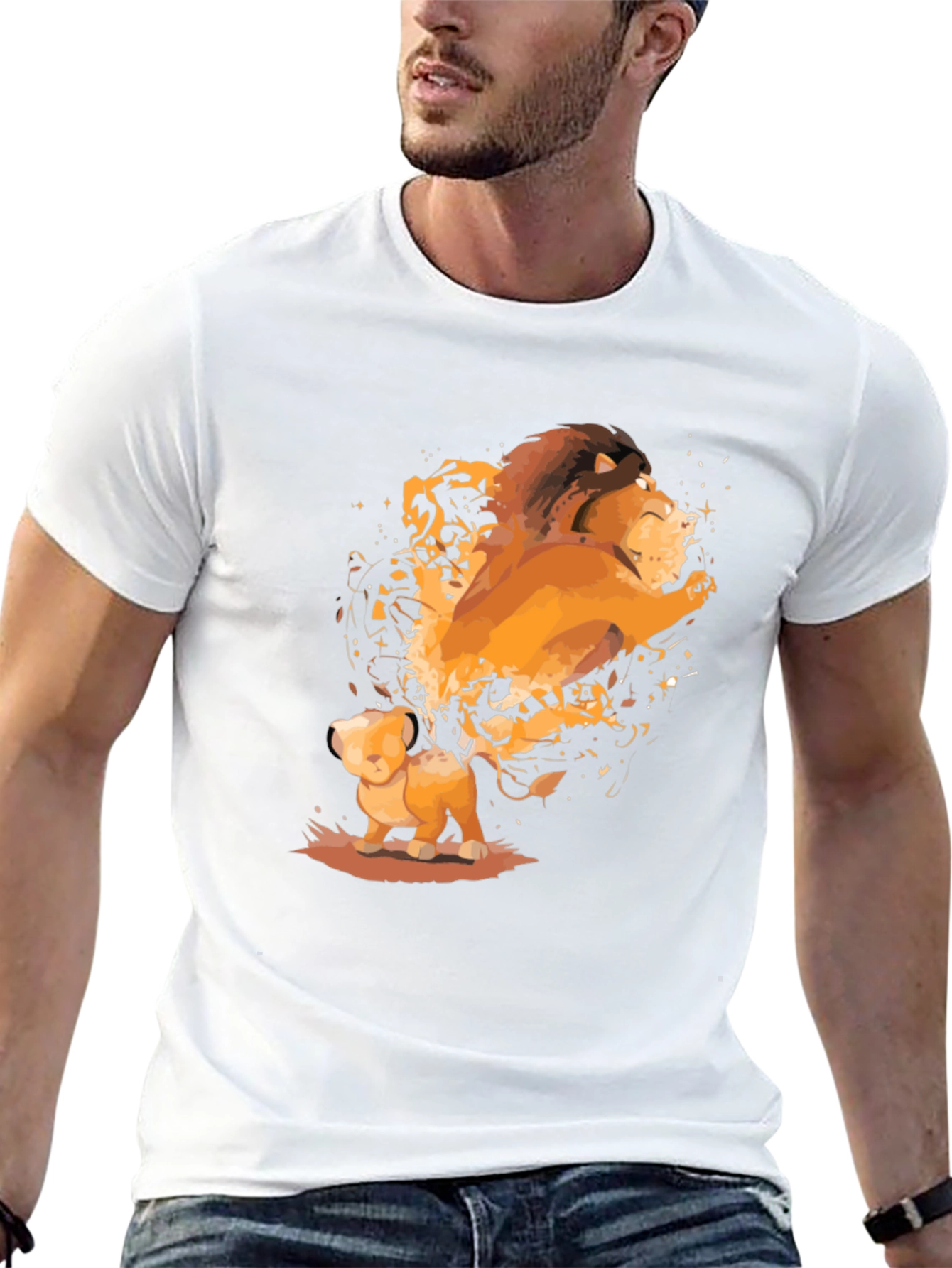 Lion King Simba and Mufasa Black T-Shirt