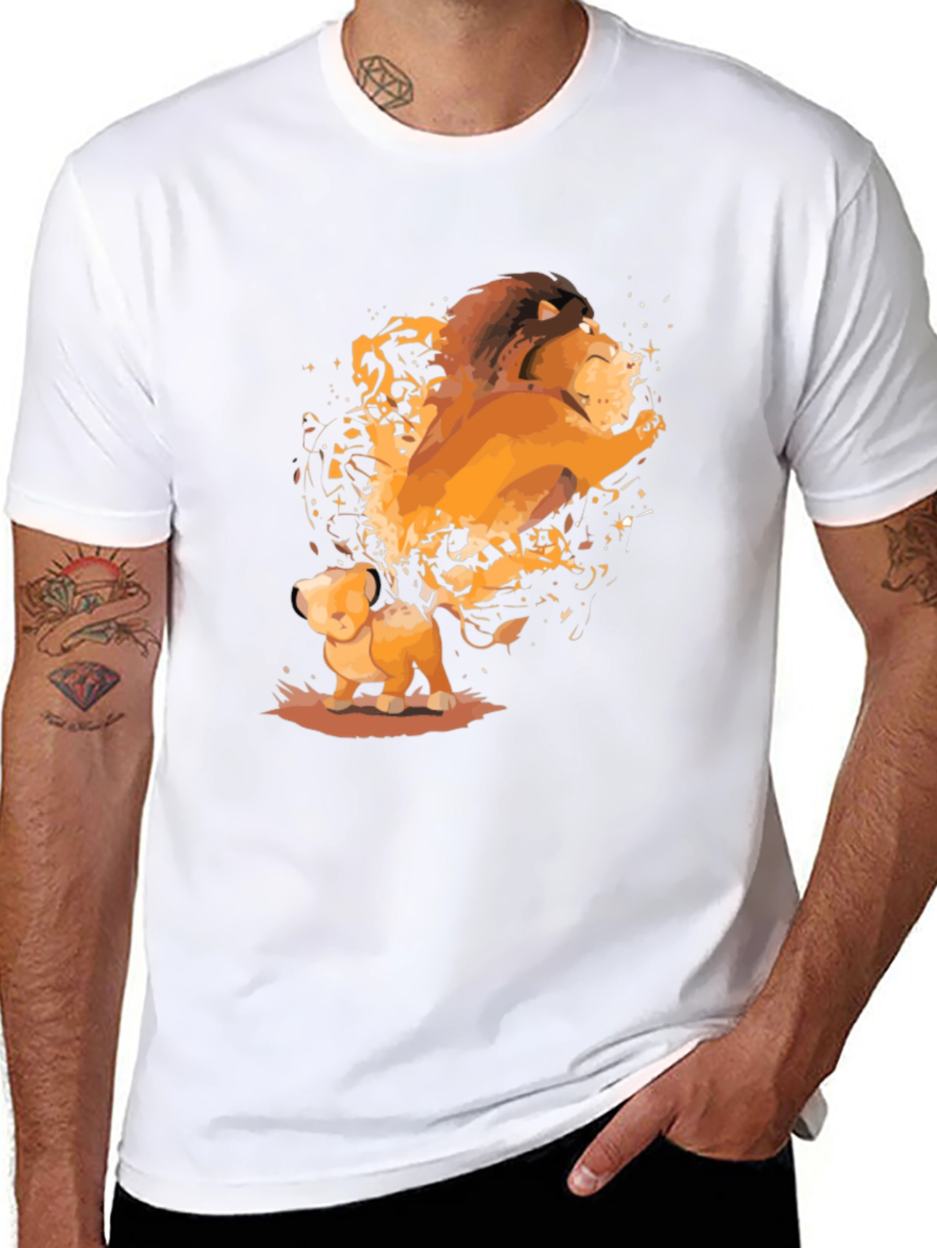 Lion King Simba and Mufasa Black T-Shirt