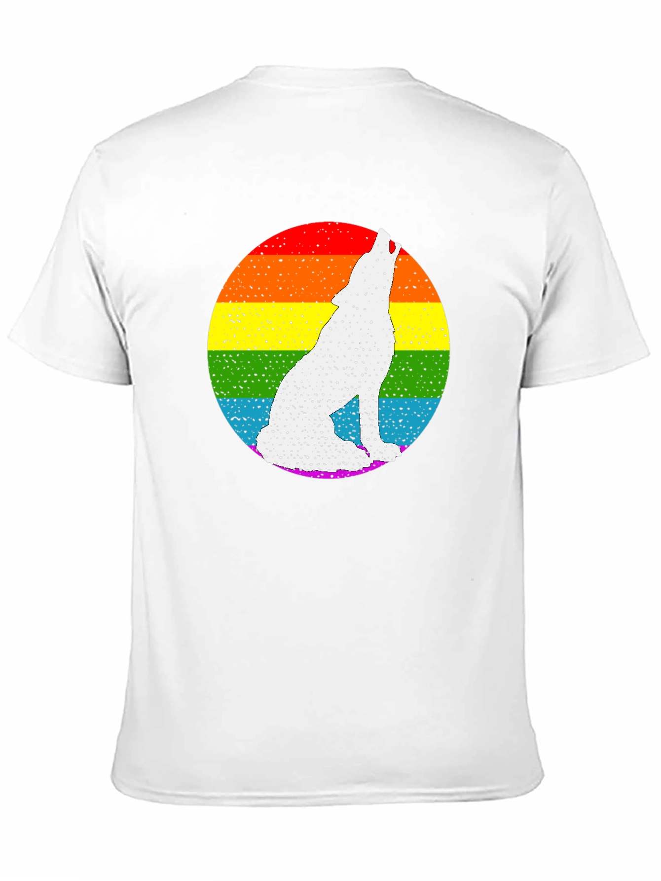 Rainbow Wolf Graphic Tee - Black Cotton Blend