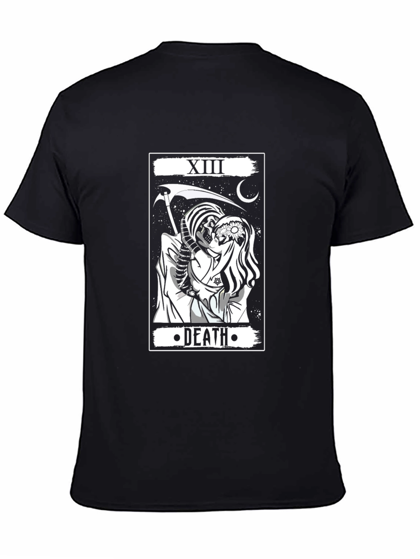 XIII Death Tarot Card Graphic Print Black T-Shirt