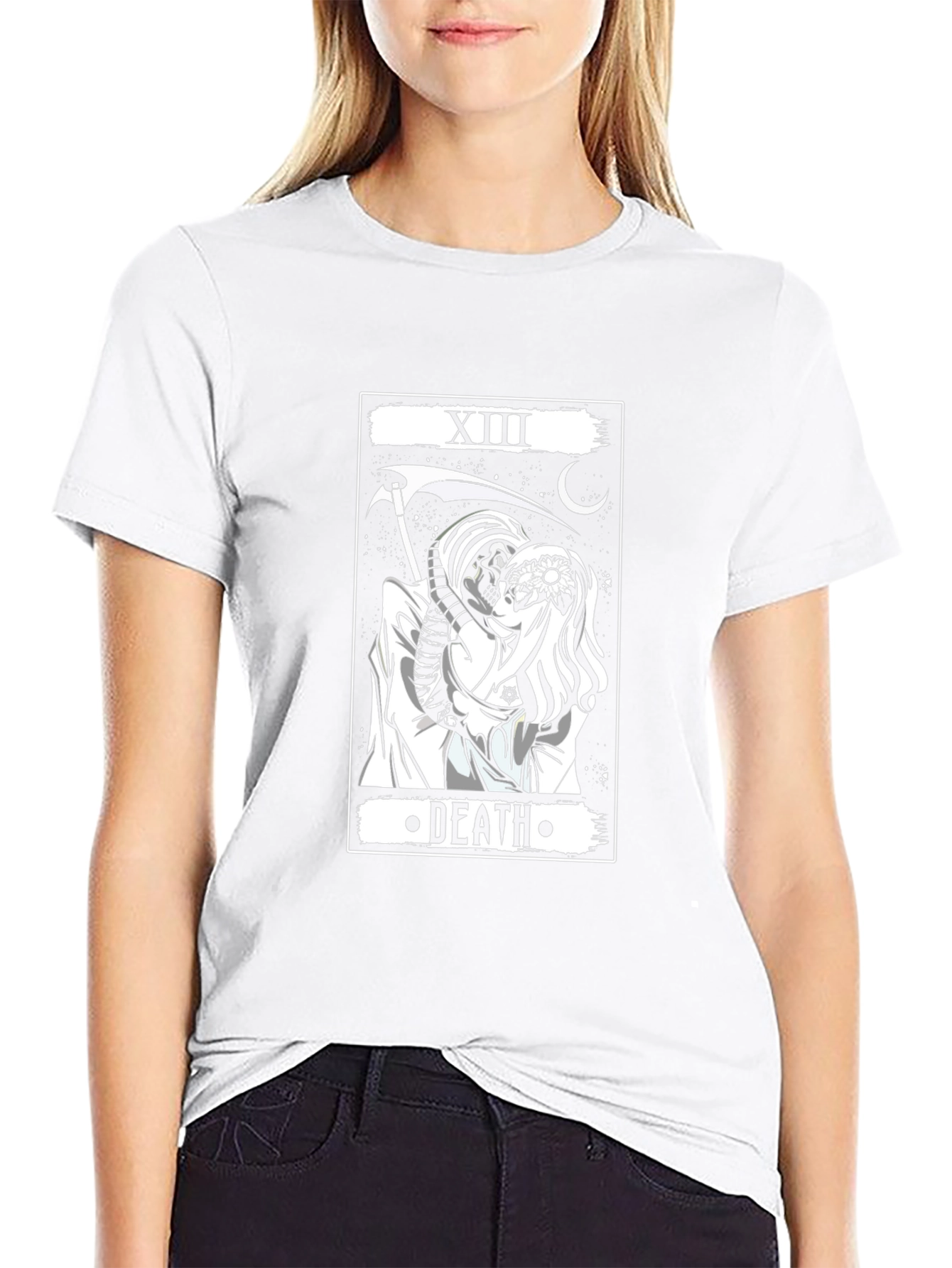 XIII Death Tarot Card Graphic Print Black T-Shirt