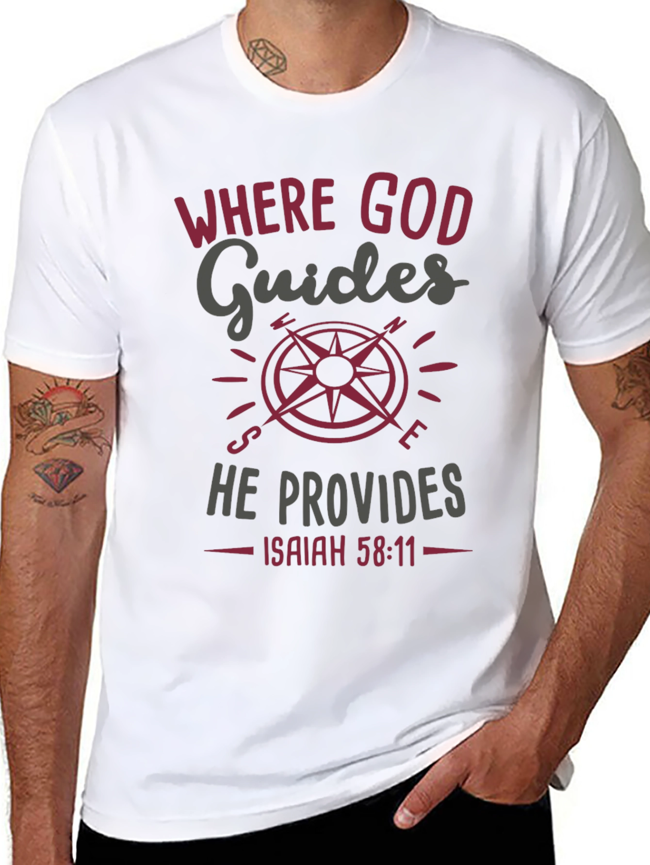 Where God Guides Christian T-Shirt