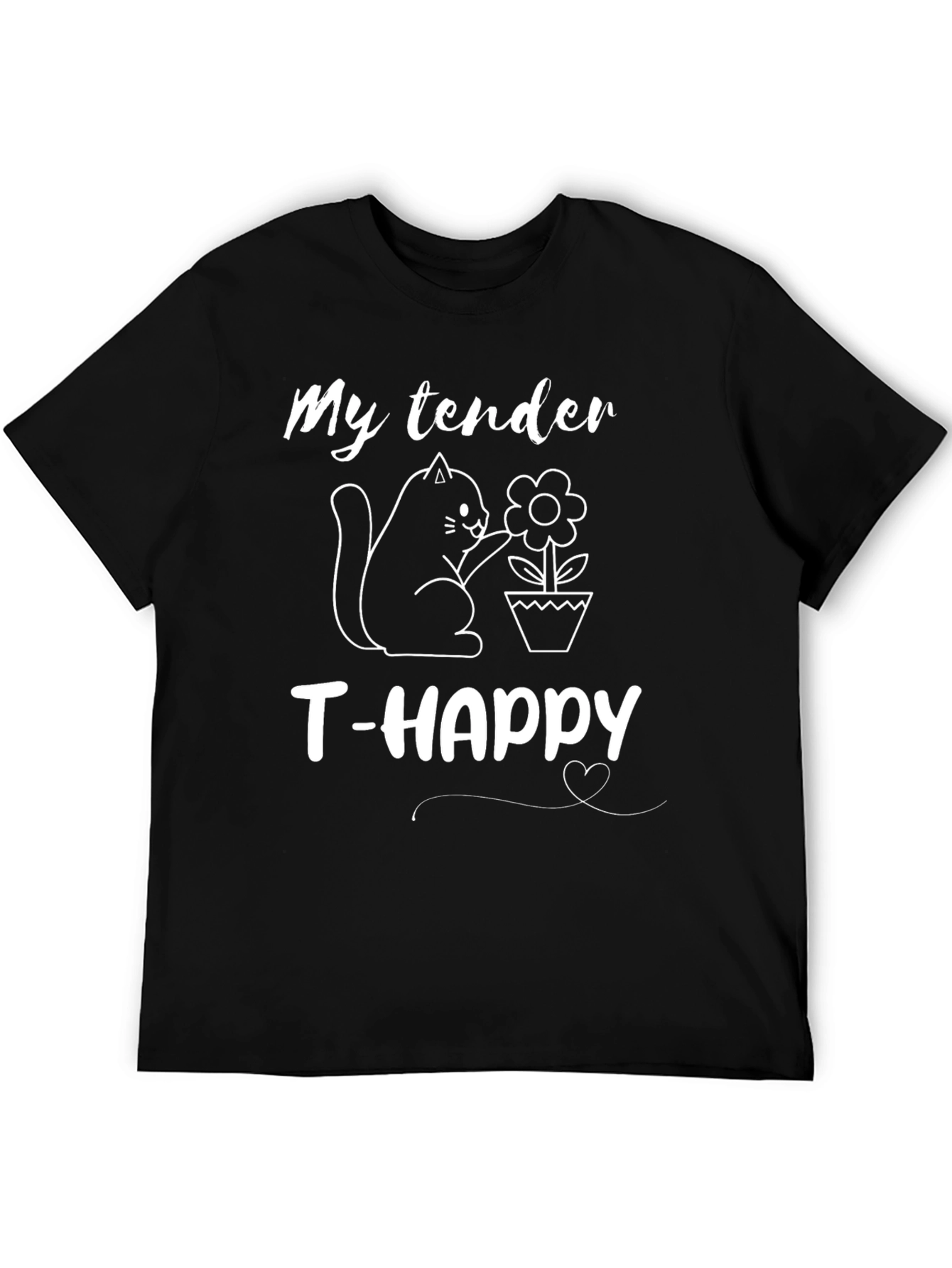 My Tender T-Happy Cat Lovers Black T-Shirt