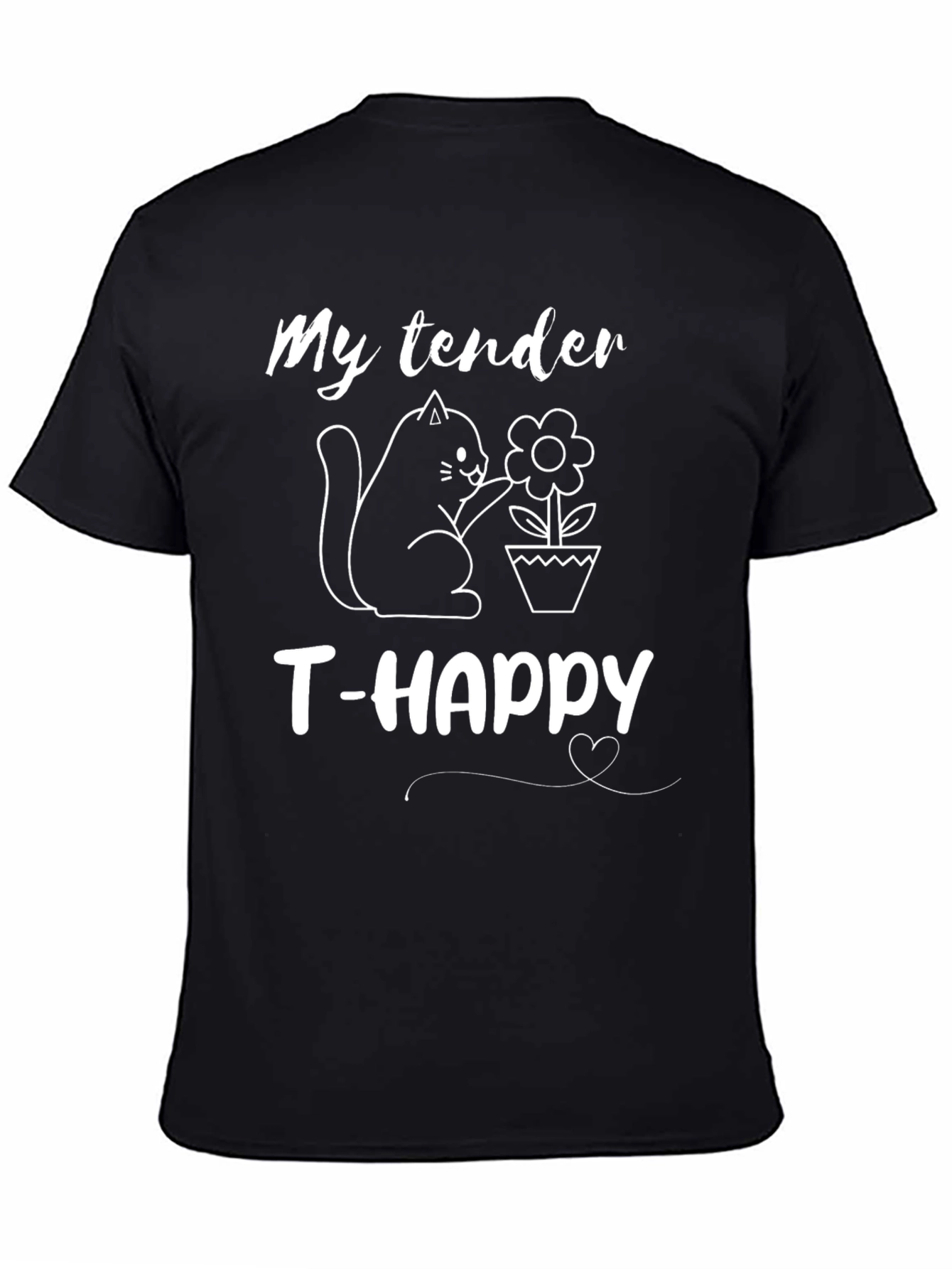 My Tender T-Happy Cat Lovers Black T-Shirt