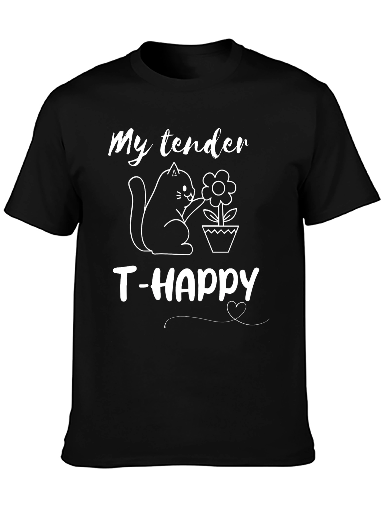 My Tender T-Happy Cat Lovers Black T-Shirt