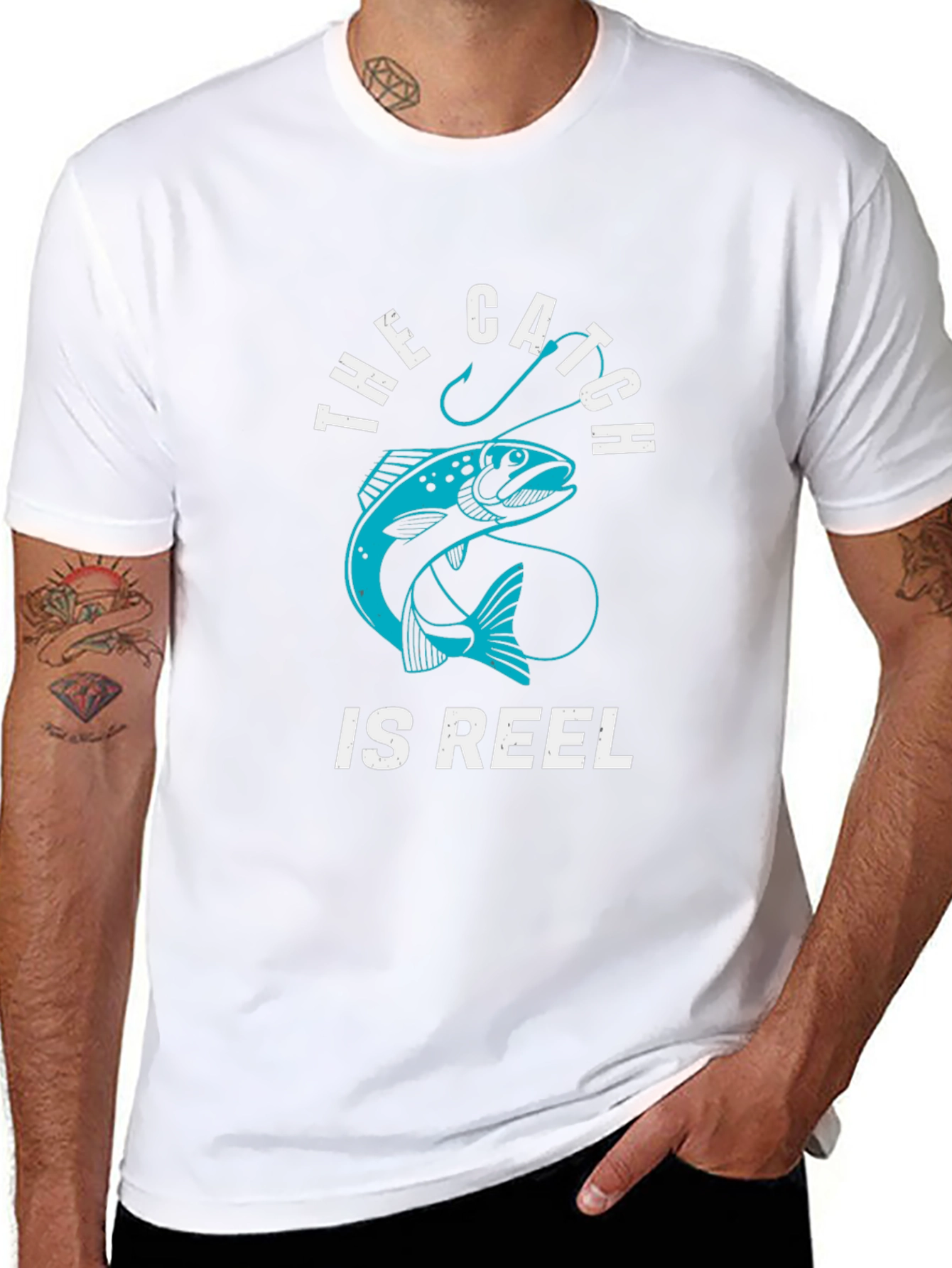 Fishing T-Shirt: The Catch Is Reel - Black