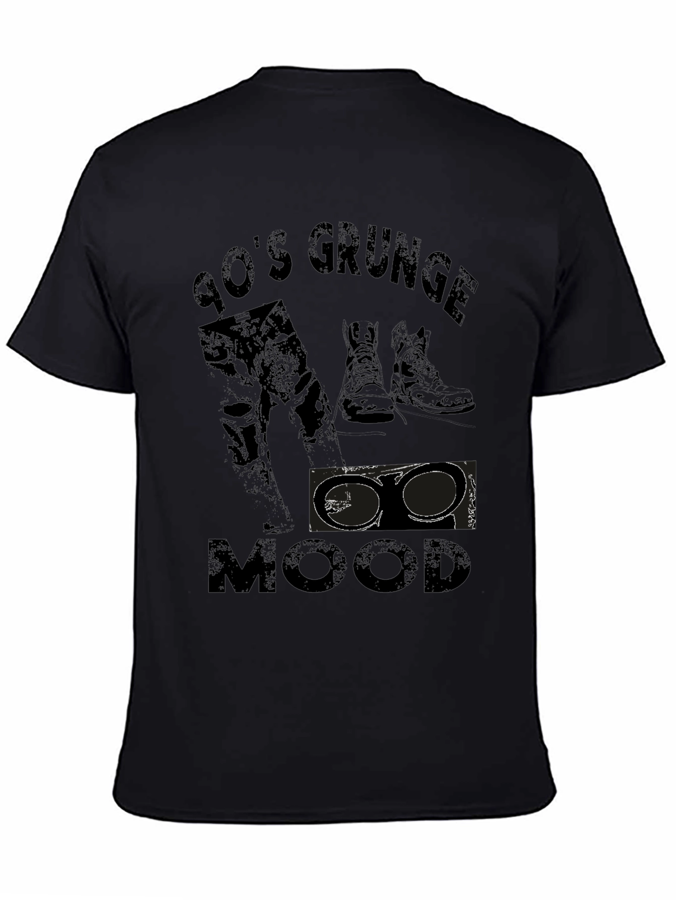 90s Grunge Mood Black T-Shirt