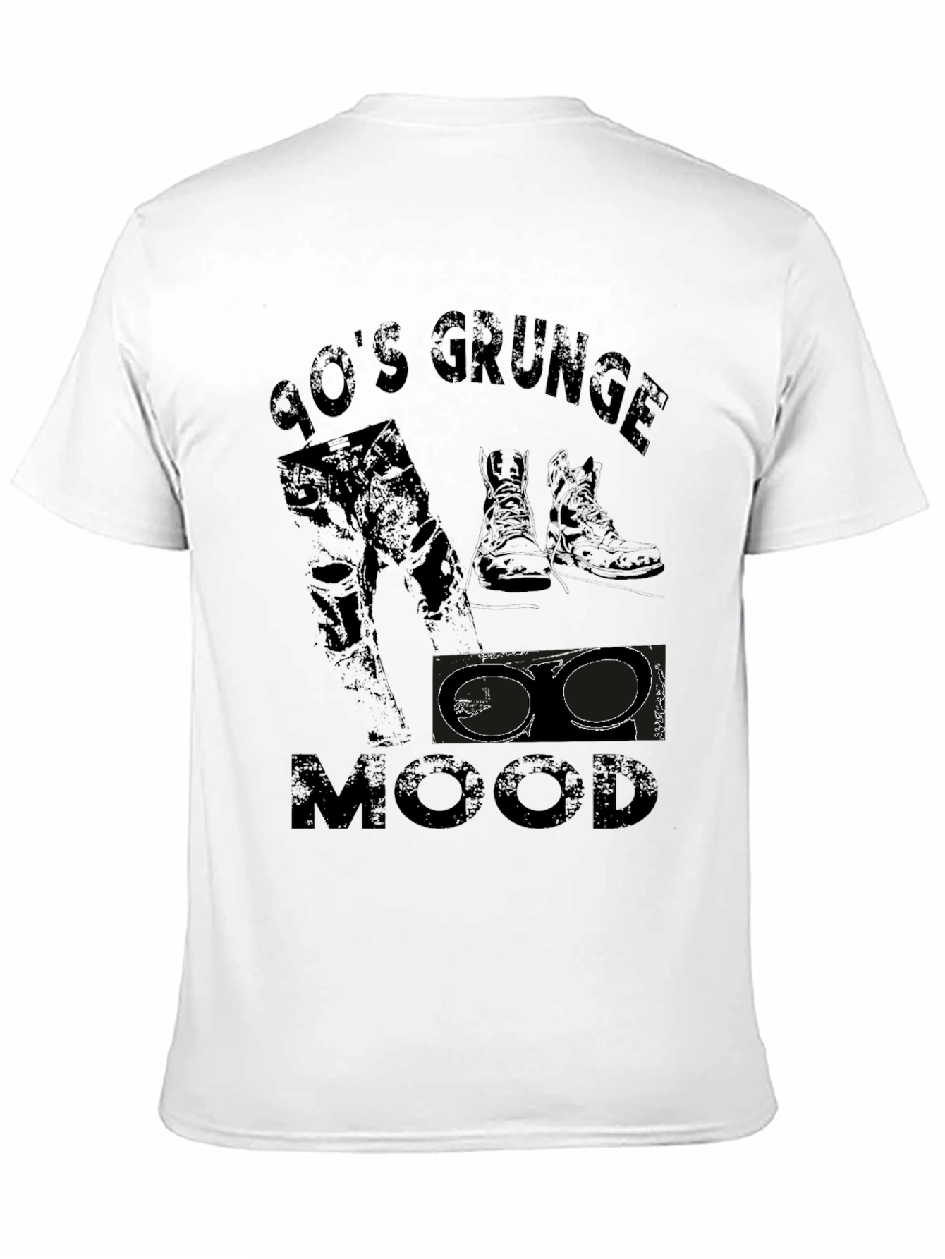 90s Grunge Mood Black T-Shirt