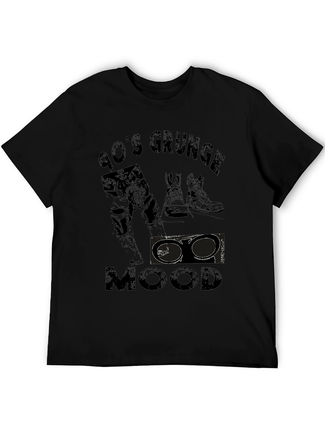 90s Grunge Mood Black T-Shirt