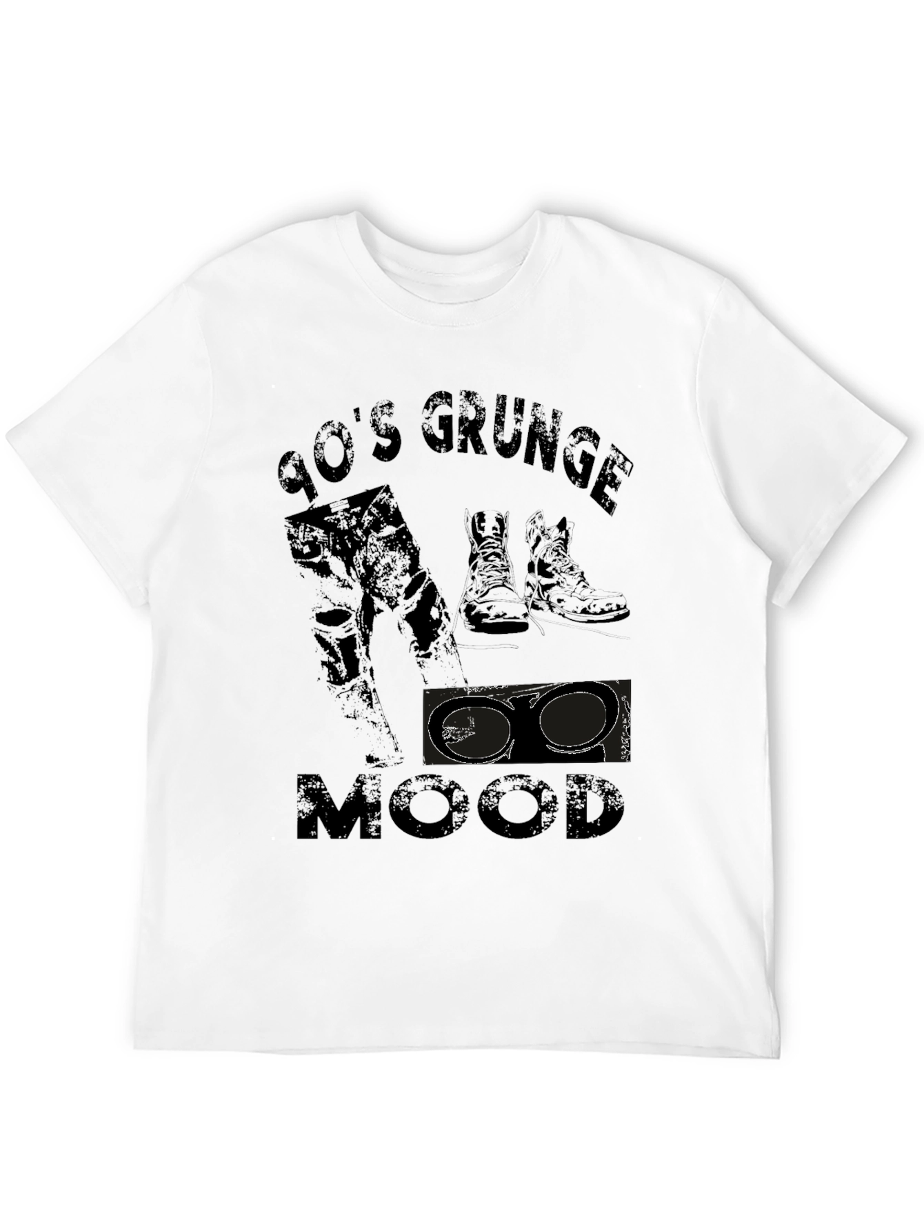 90s Grunge Mood Black T-Shirt