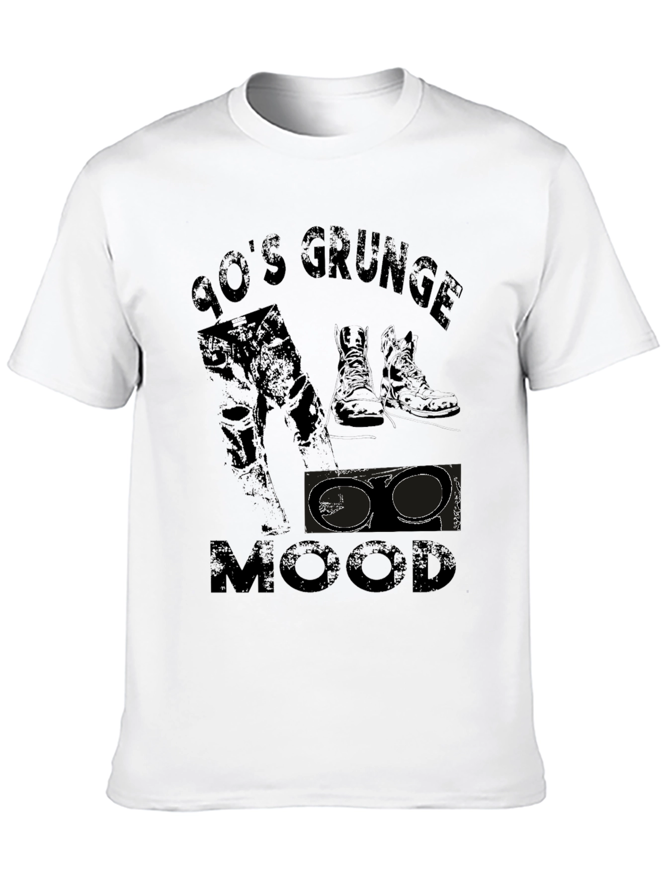 90s Grunge Mood Black T-Shirt