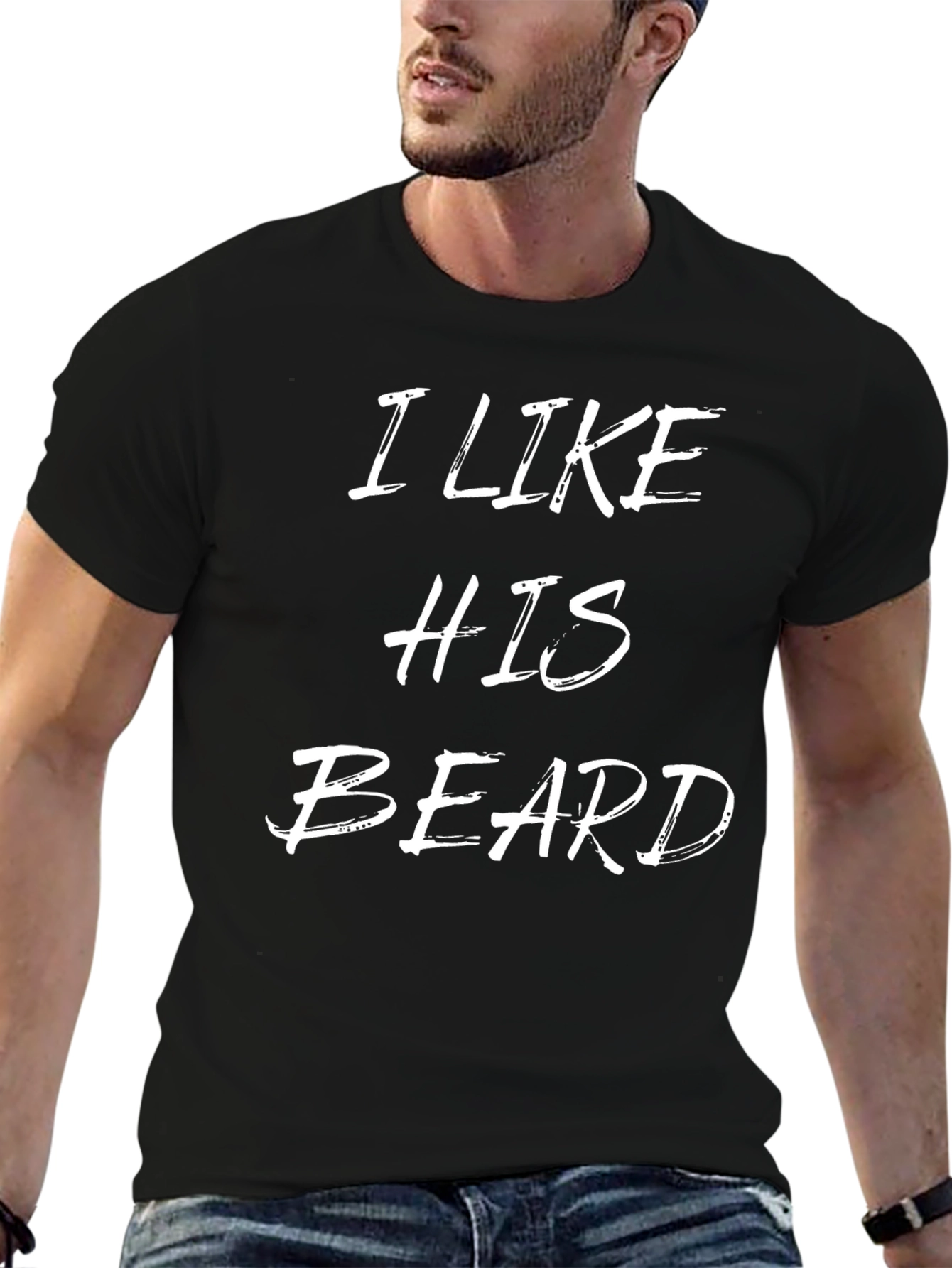 I Like His Beard T-Shirt - Trendy Graphic Tee