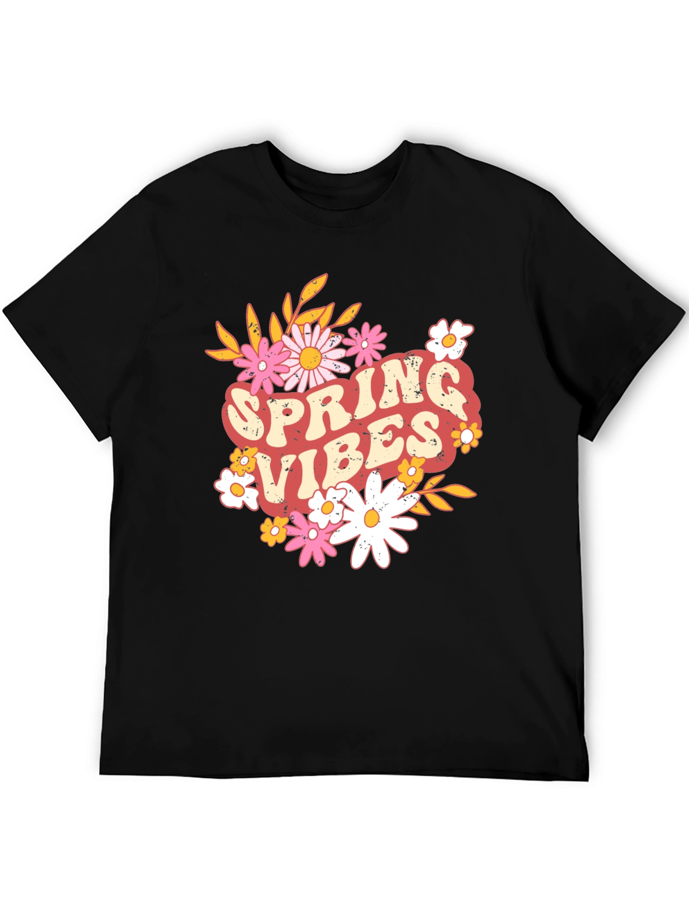 Spring Vibes Graphic Tee - Retro Floral T-Shirt