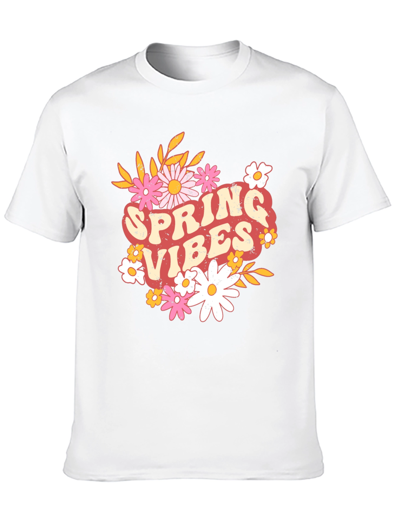 Spring Vibes Graphic Tee - Retro Floral T-Shirt