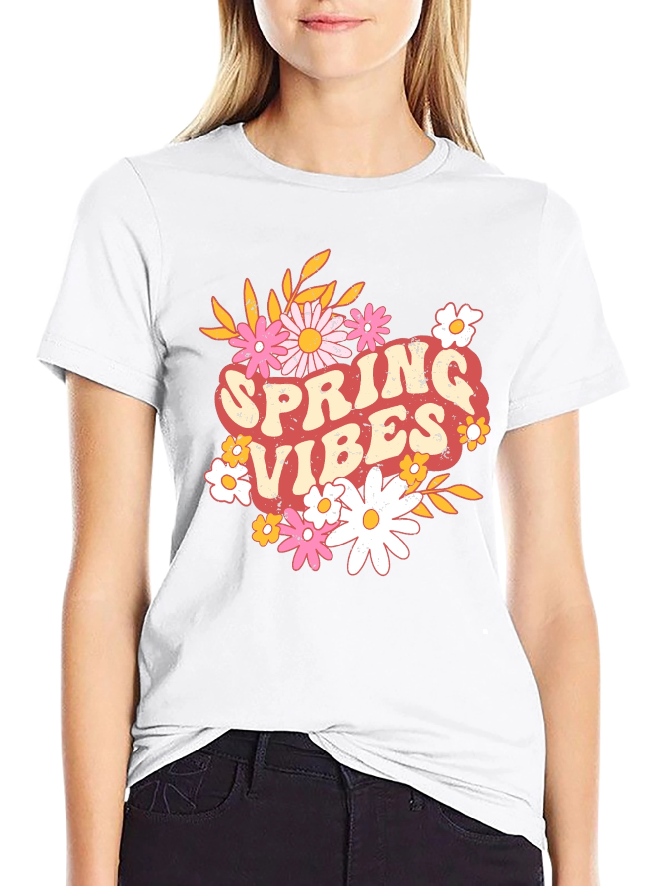 Spring Vibes Graphic Tee - Retro Floral T-Shirt